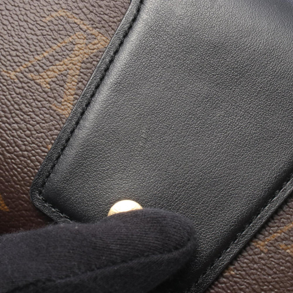 Louis Vuitton Black Brown Monogram Coated Canvas Leather Handbag Shoulder Bag (Pre-Owned)