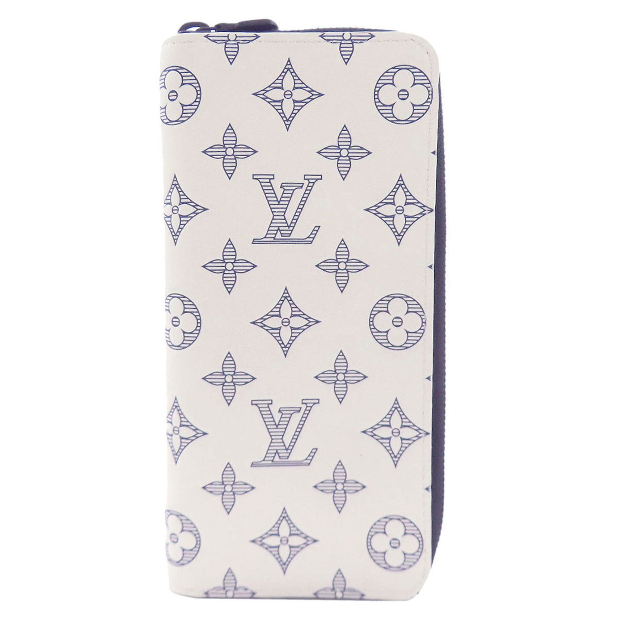 Louis Vuitton Monogram Shadow Navy White Monogram Shadow Long Wallet (Bi-Fold) (Pre-Owned)