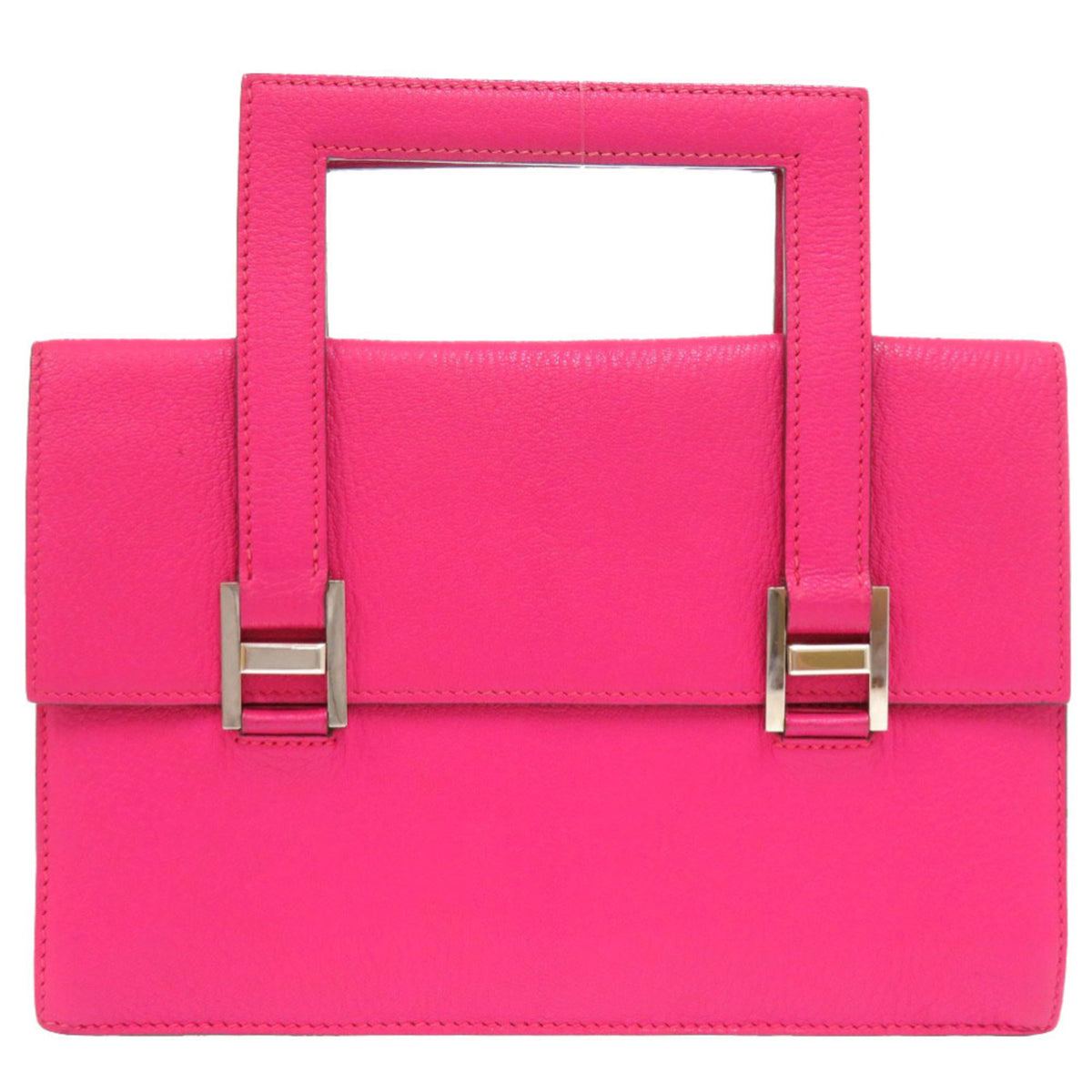 Hermes Rose Shocking Chevre Leather Handbag (Pre-Owned)
