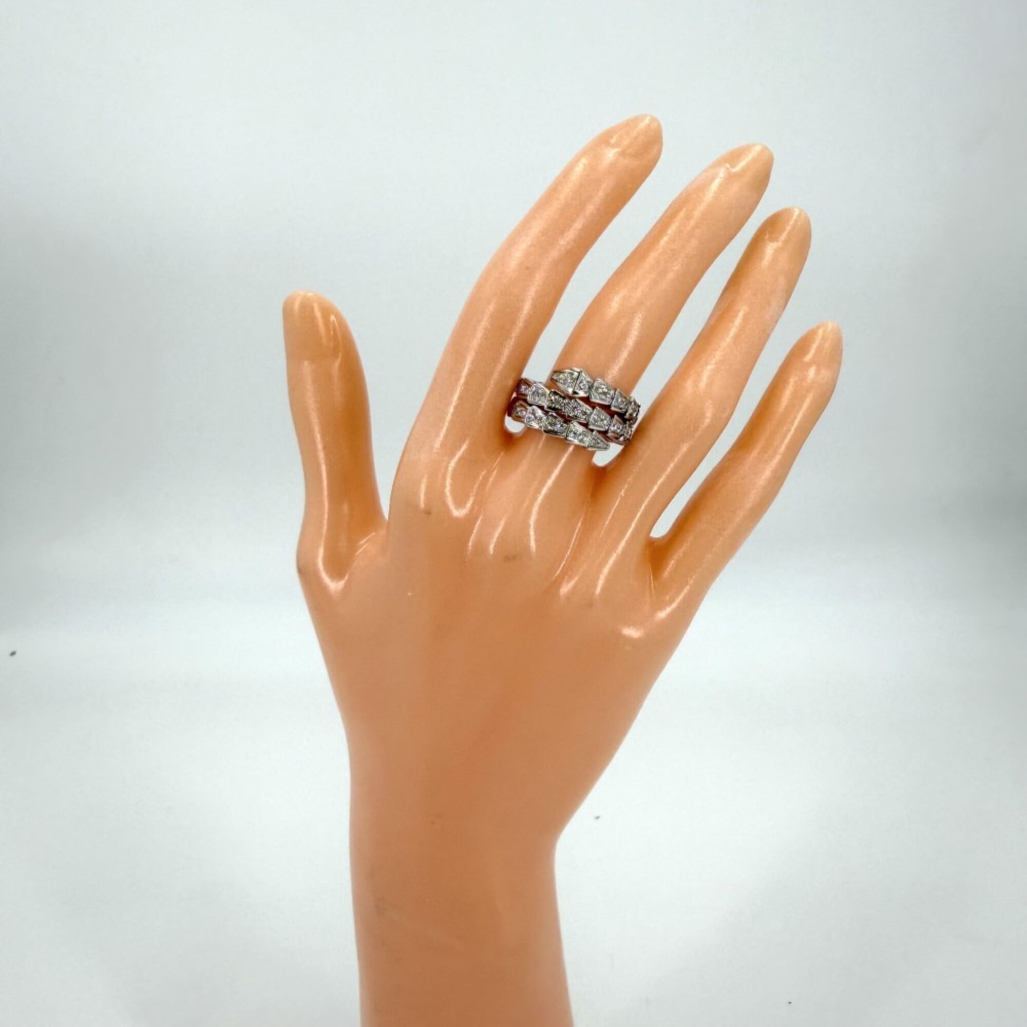 Bvlgari Serpenti Silver White Gold (18K) Band Ring (Pre-Owned)