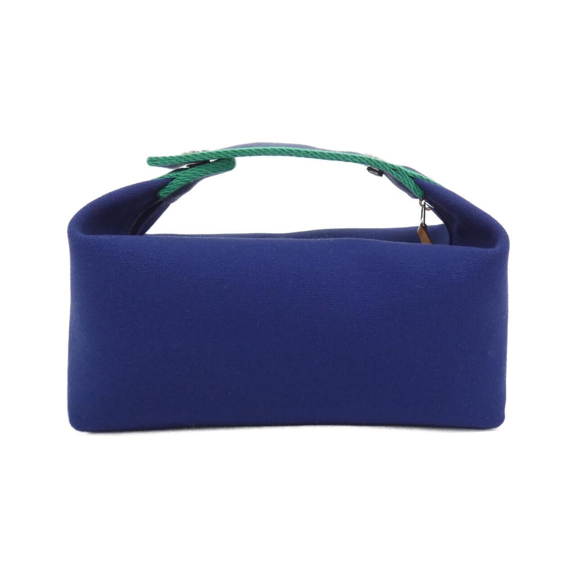 Hermes Blue Marine Blue Canvas Handbag Pouch (Pre-Owned)