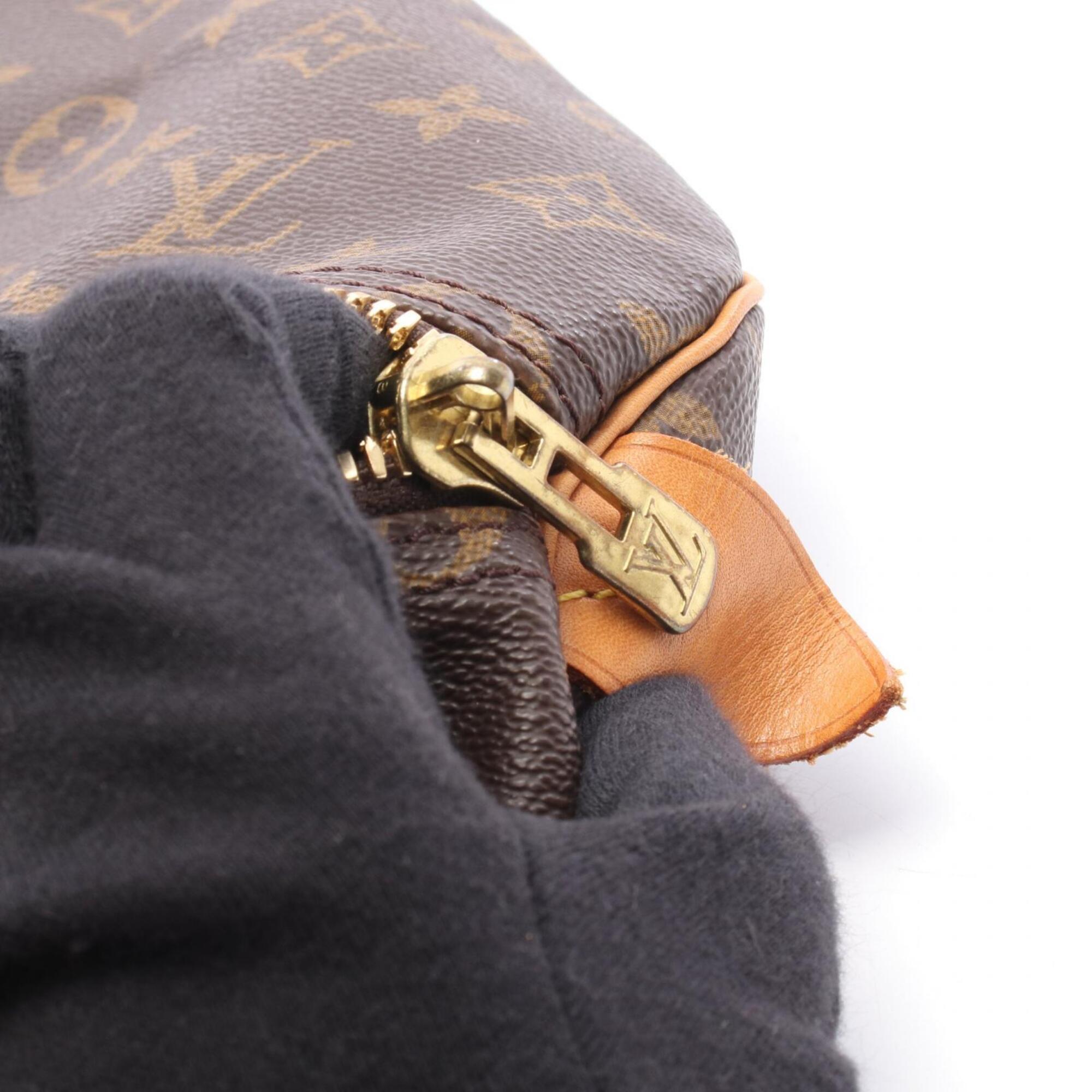 Louis Vuitton Brown Pvc Coated Canvas Leather Boston Bag (Pre-Owned)