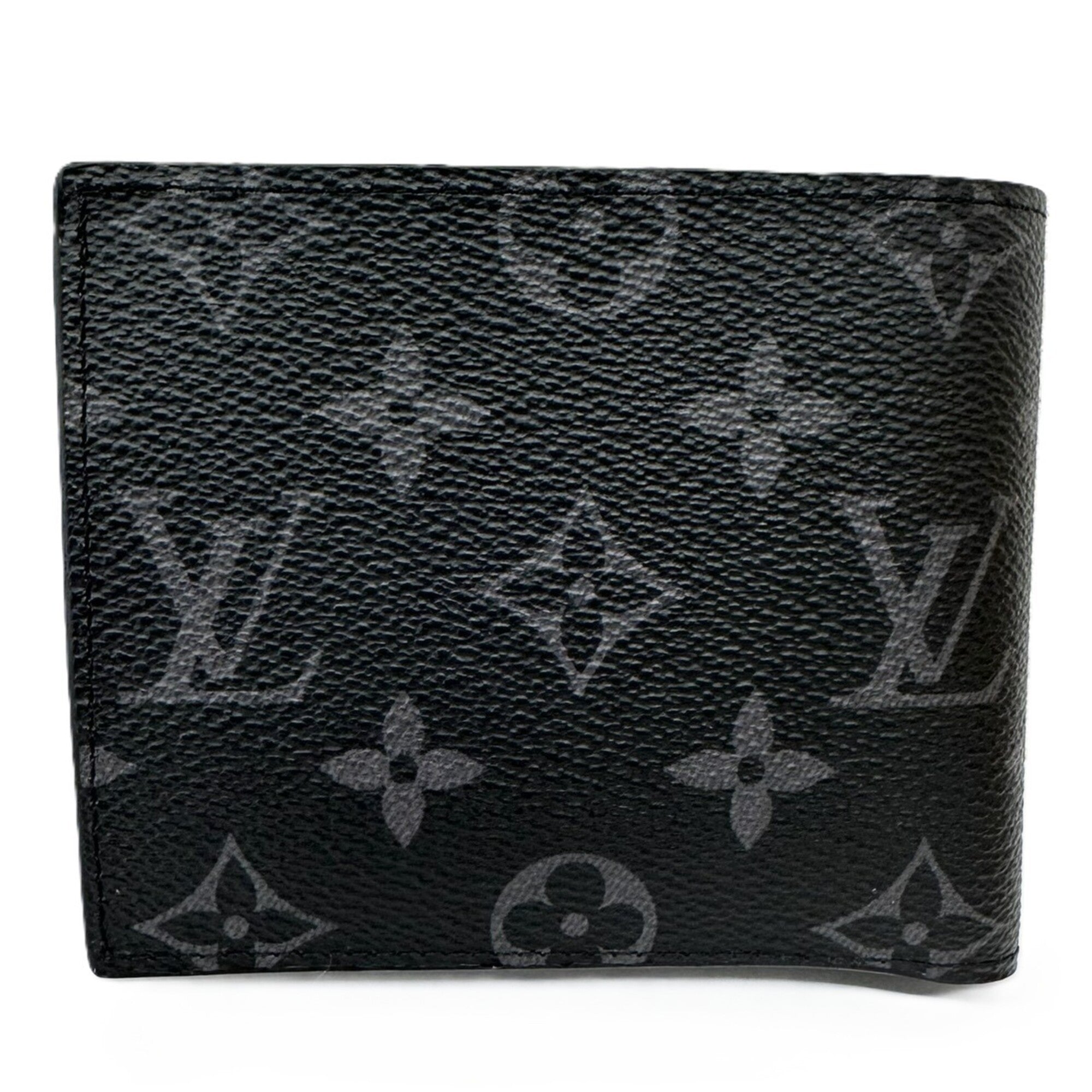 Louis Vuitton Monogram Eclipse Black Leather Wallet (Bi-Fold) (Pre-Owned)