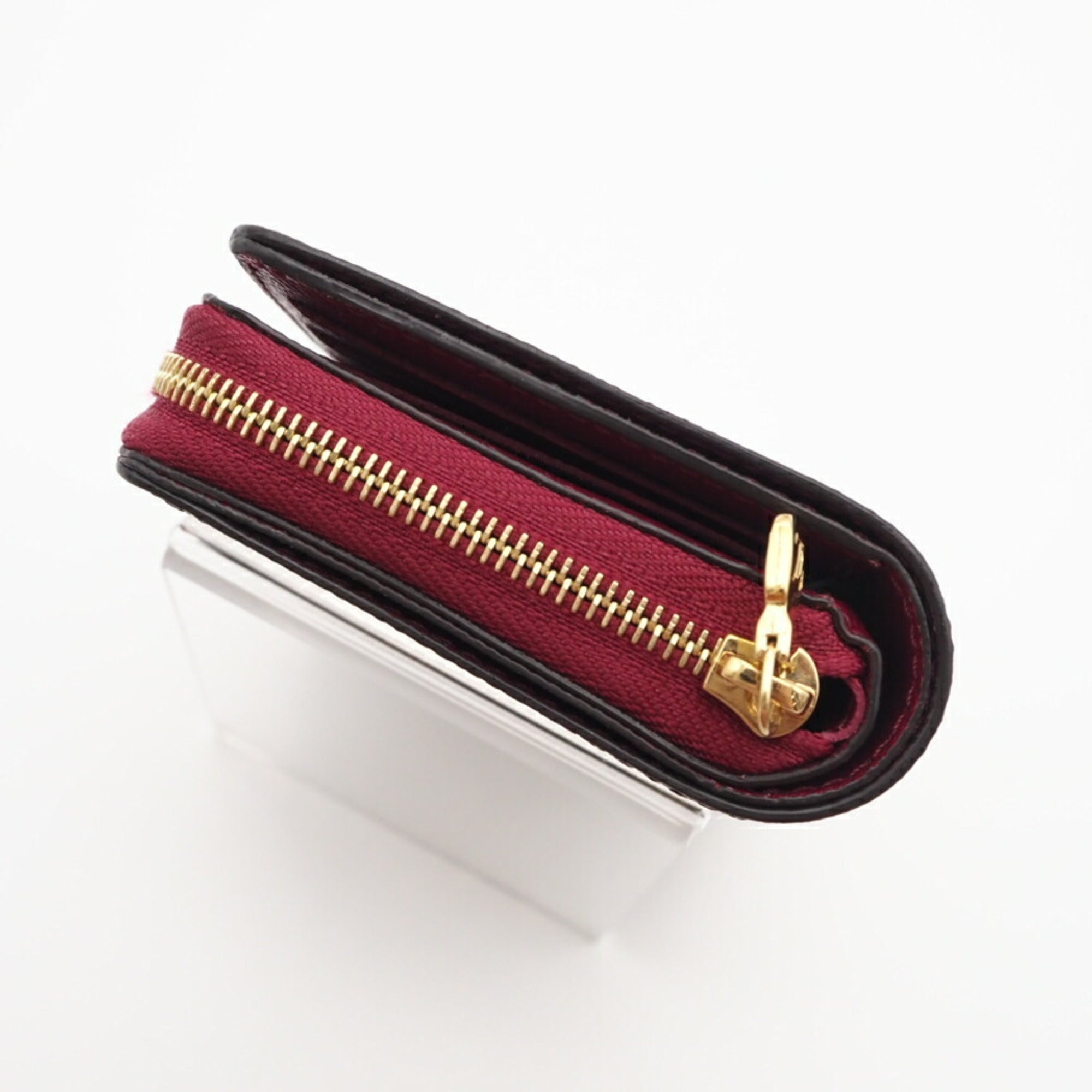 Louis Vuitton Monogram Brown Fuchsia Red Color Coated Canvas Wallet (Bi-Fold) (Pre-Owned)