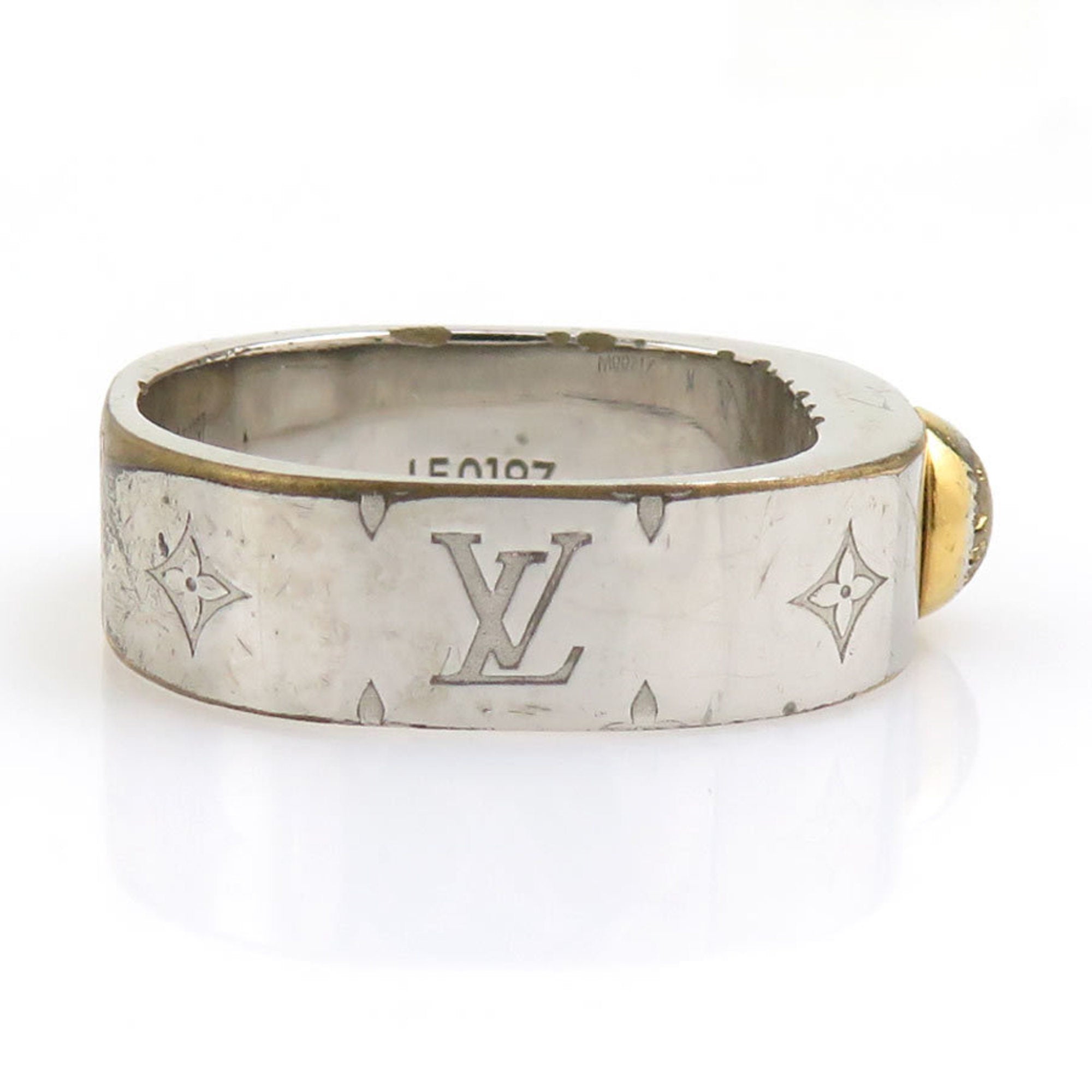 Louis Vuitton Gold Silver Metal Band Ring (Pre-Owned)