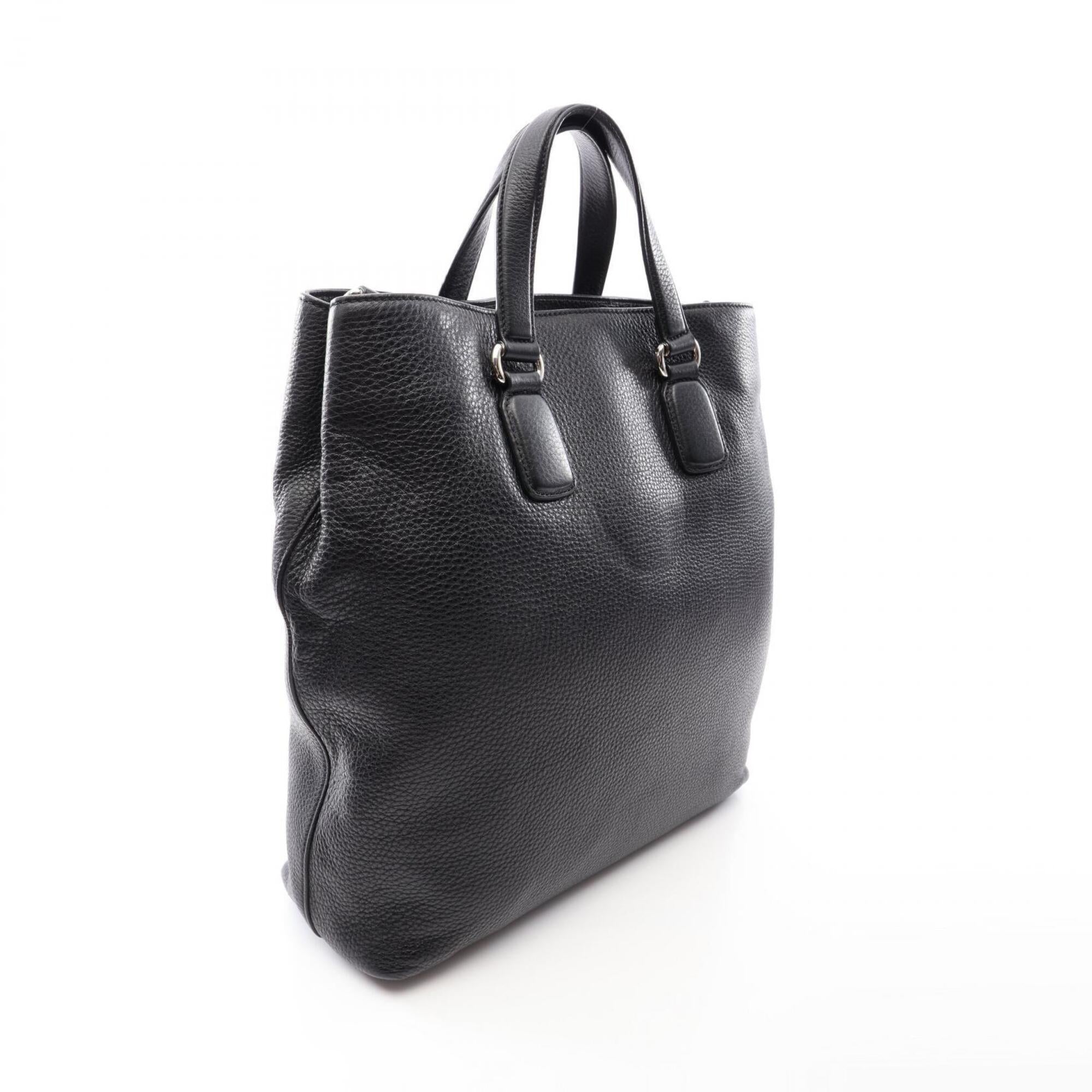 Gucci Black Leather Handbag Tote Bag (Pre-Owned)