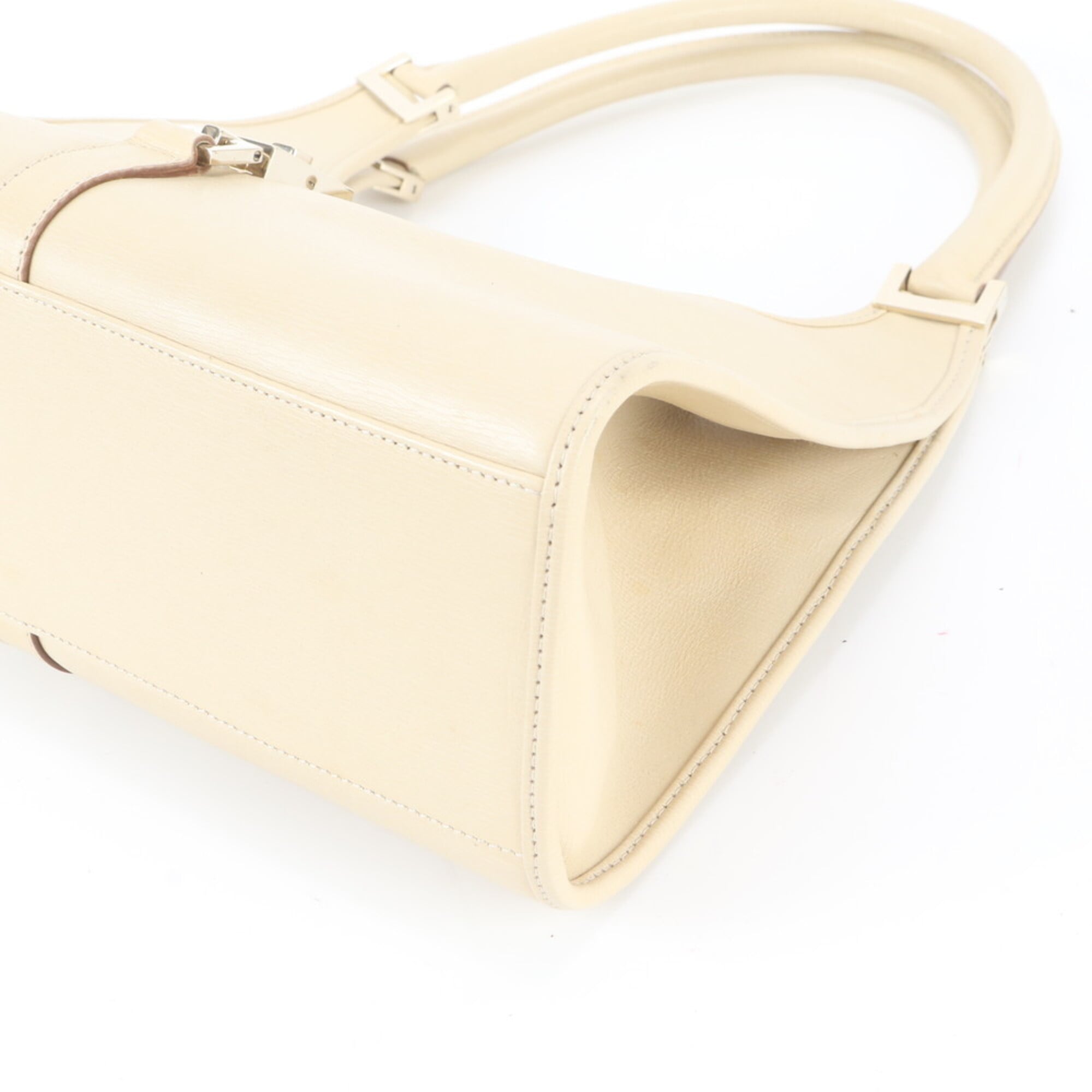 Gucci Beige Leather Handbag Shoulder Bag Tote Bag (Pre-Owned)