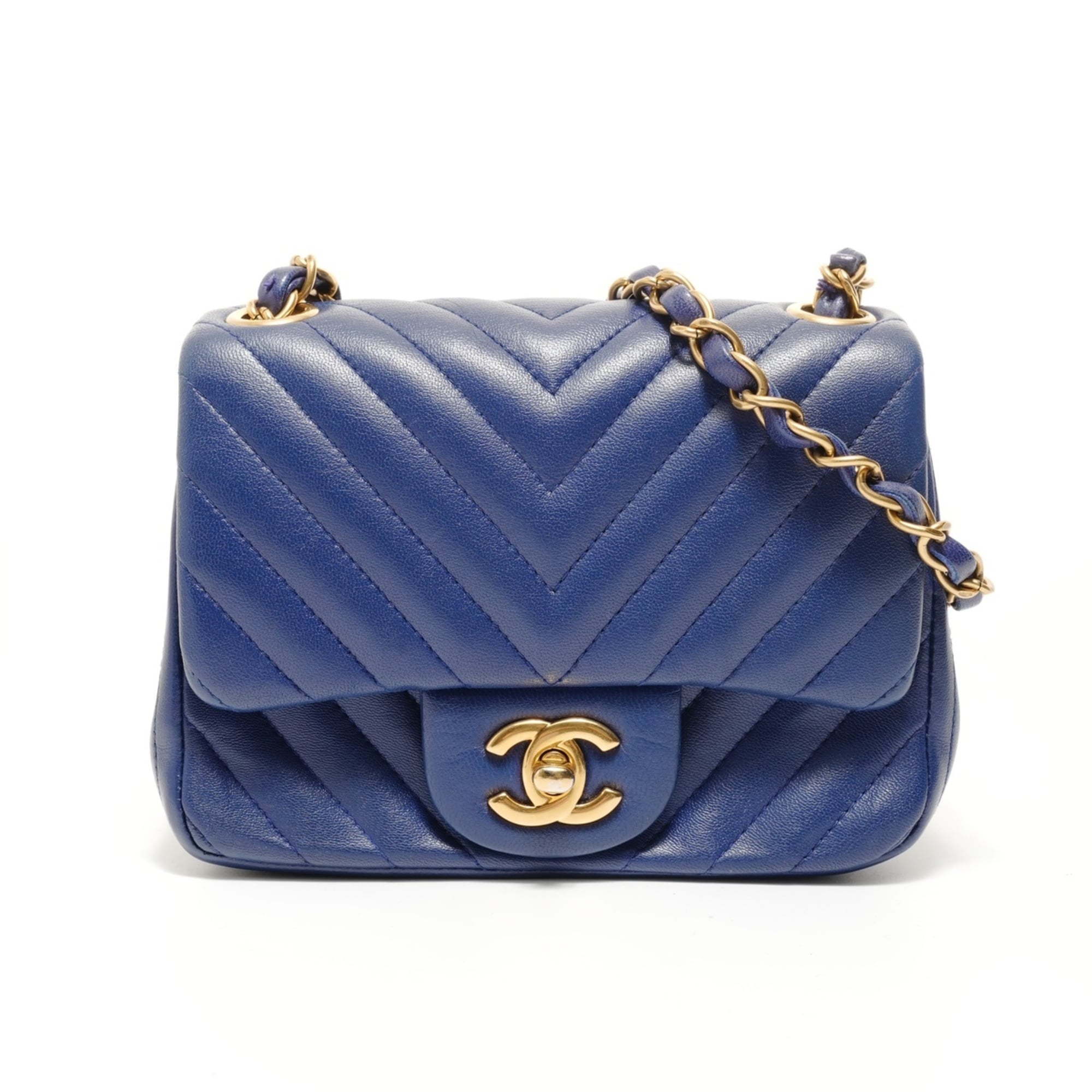 Chanel Blue Leather Shoulder Bag (Pre-Owned)