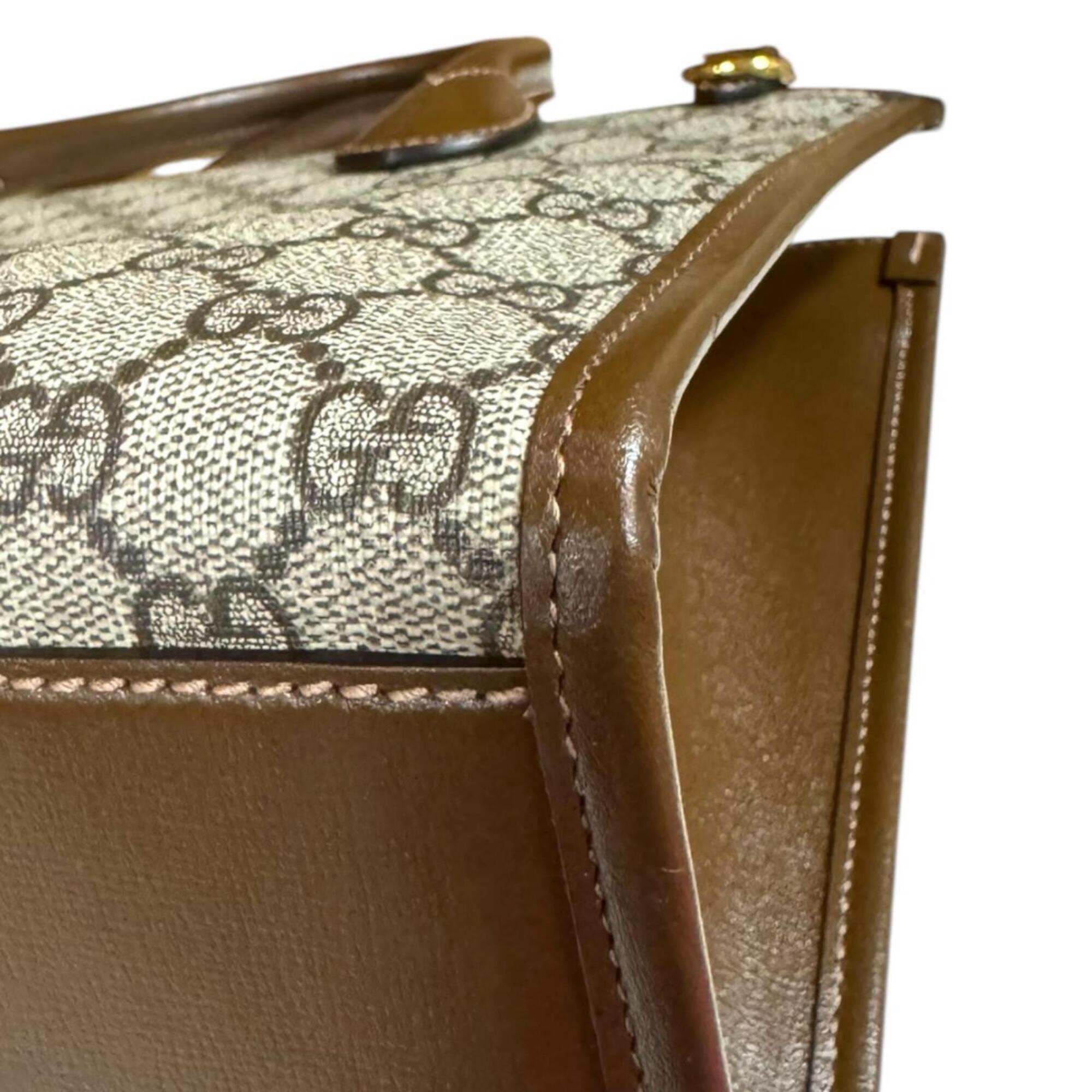 Gucci Brown Gg Supreme Canvas Shoulder Bag Tote Bag (Pre-Owned)