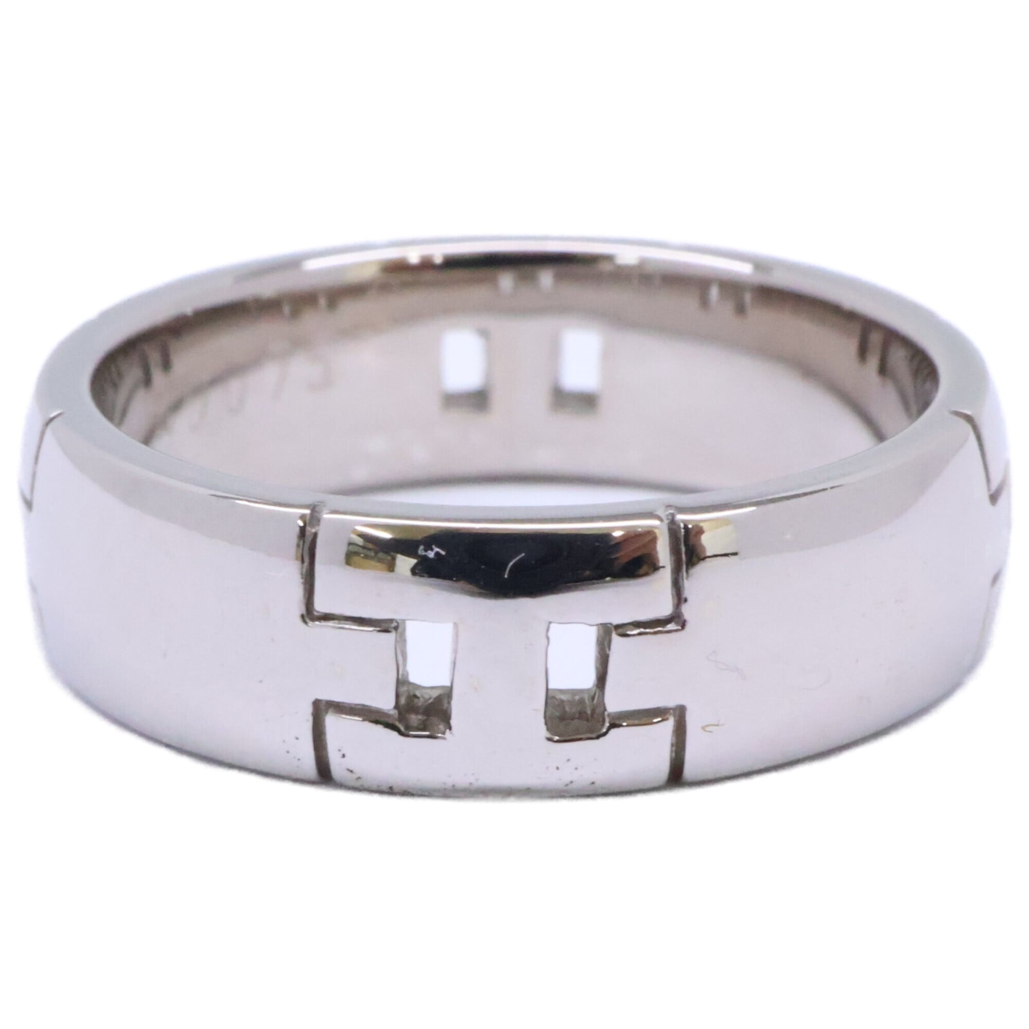Hermes White White Gold (18K) Band Ring (Pre-Owned)