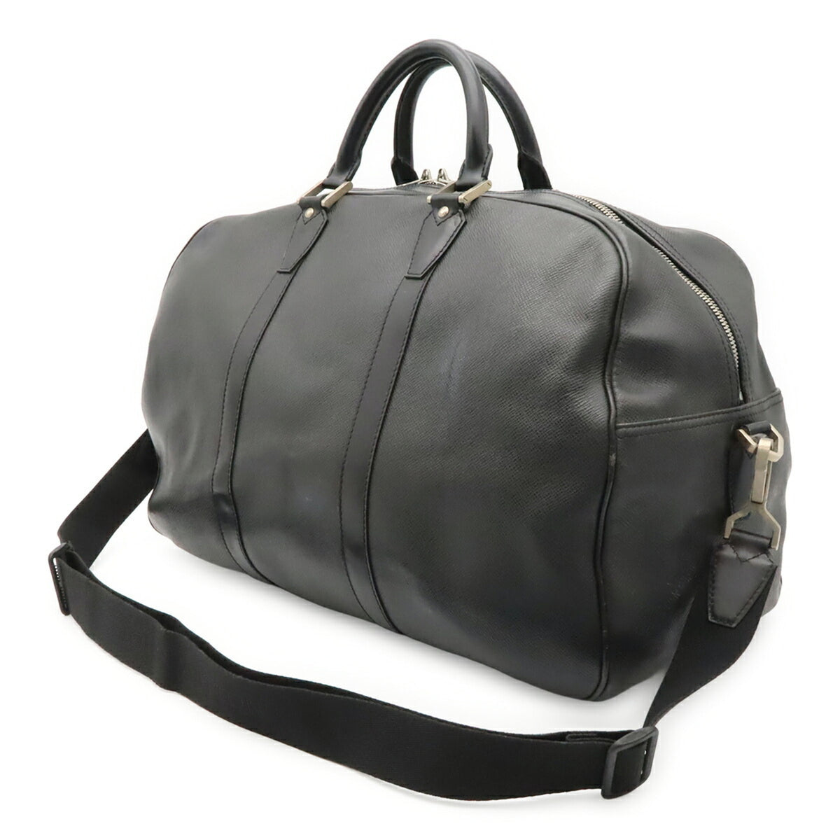 Louis Vuitton Ardoise Black White Taiga Leather Boston Bag Shoulder Bag (Pre-Owned)