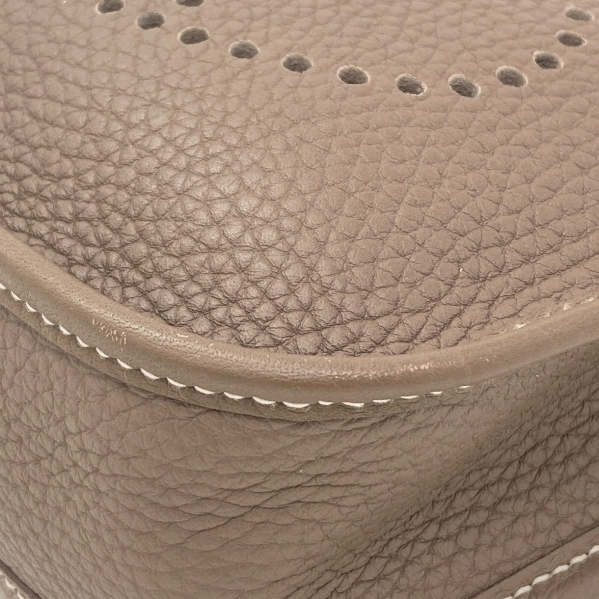 Hermes Etoupe Gray Taurillon Clemence Leather Shoulder Bag (Pre-Owned)