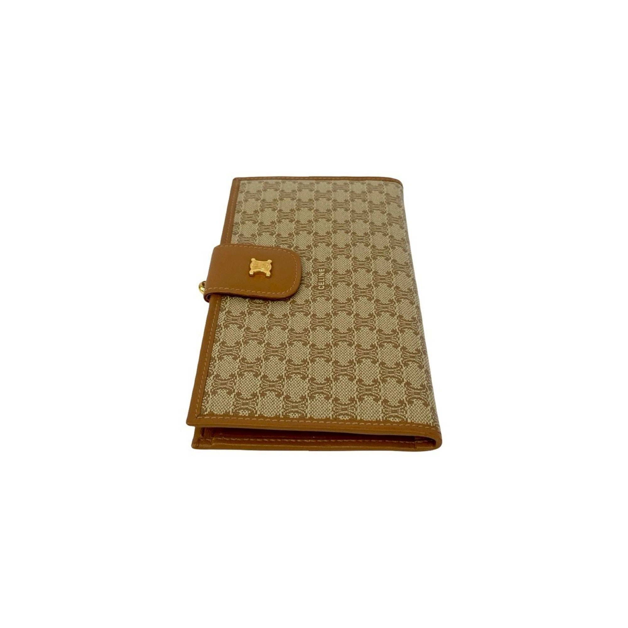 Celine Beige Brown Leather Pvc Wallet (Bi-Fold) (Pre-Owned)