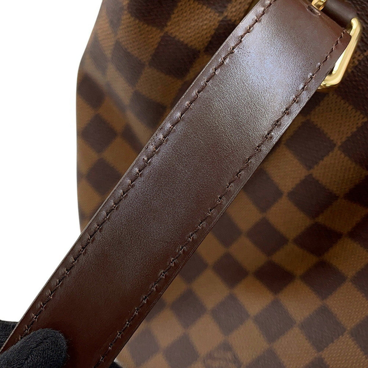 Louis Vuitton Damier Damier Canvas Ebene Red Color Damier Canvas Handbag Shoulder Bag Tote Bag (Pre-Owned)