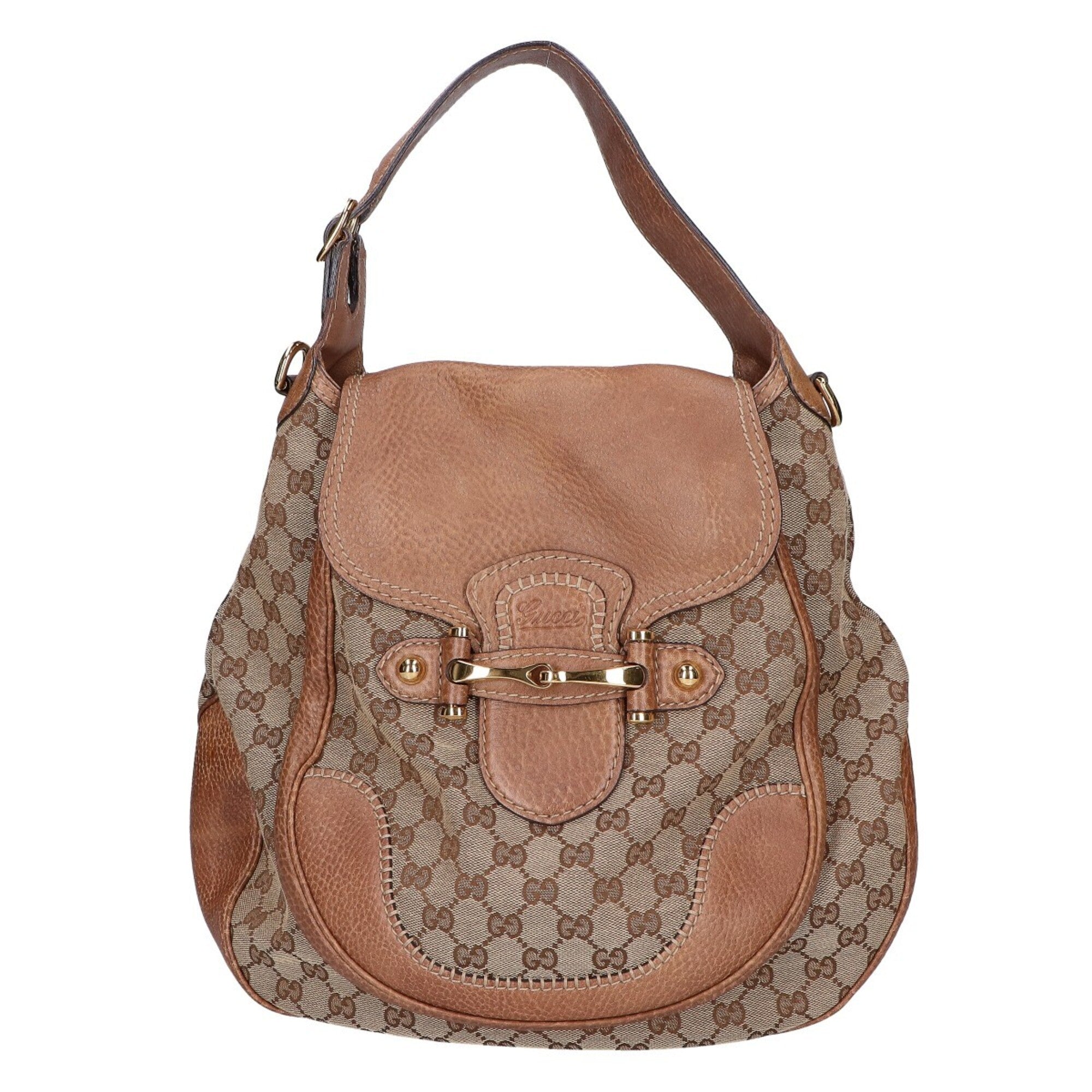 Gucci Beige Gg Canvas Handbag Shoulder Bag (Pre-Owned)