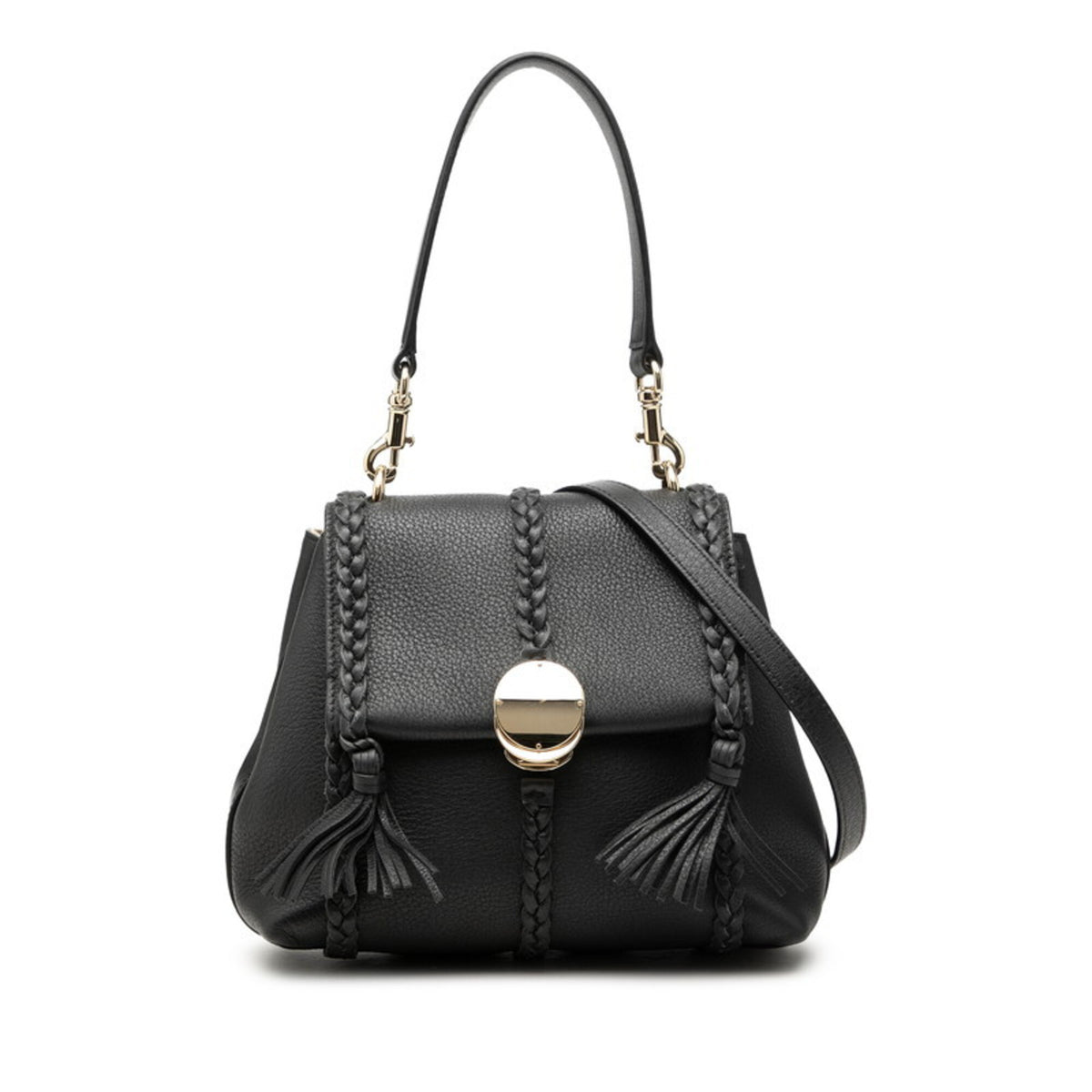 Chloé Black Leather Handbag Shoulder Bag (Pre-Owned)