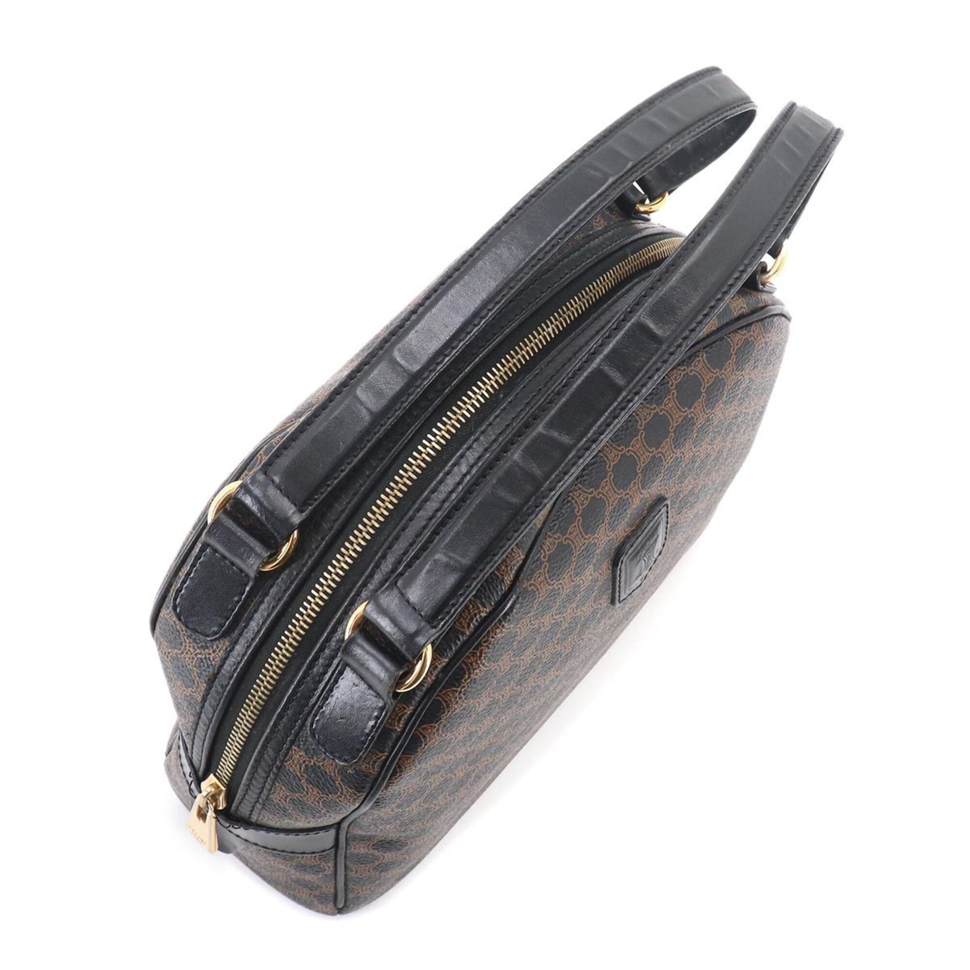Celine Black Brown Faux Leather Handbag (Pre-Owned)