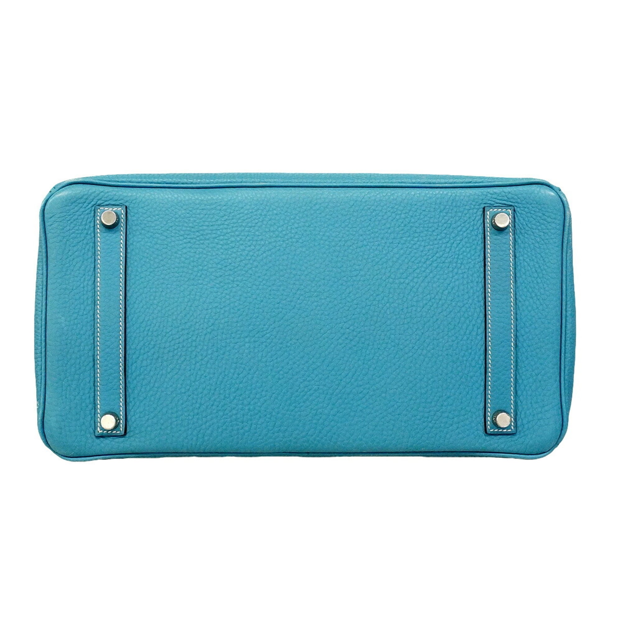 Hermes Blue Jean Togo Leather Handbag (Pre-Owned)