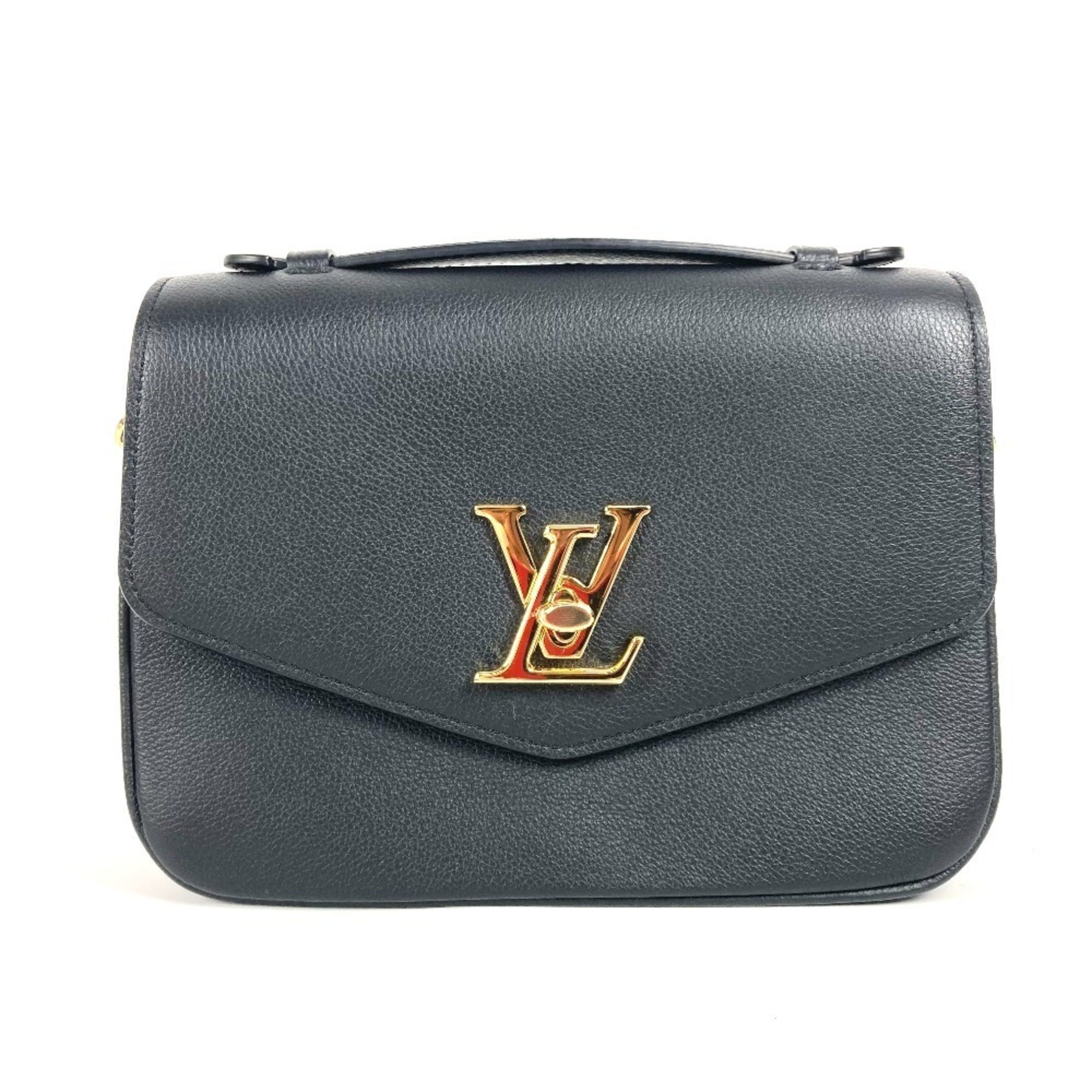 Louis Vuitton Black Noir Leather Handbag Shoulder Bag (Pre-Owned)