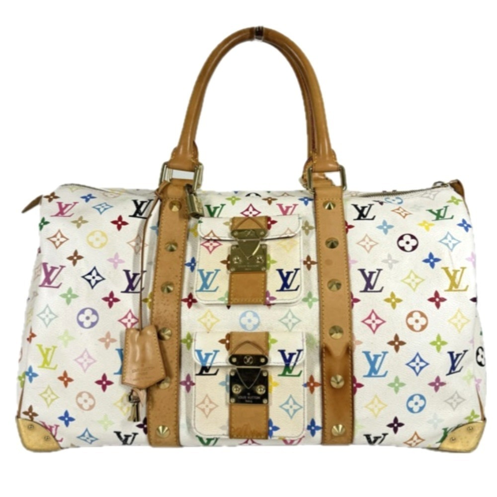 Louis Vuitton Blanc Monogram Multi-Color White Monogram Multicolore Boston Bag Handbag (Pre-Owned)