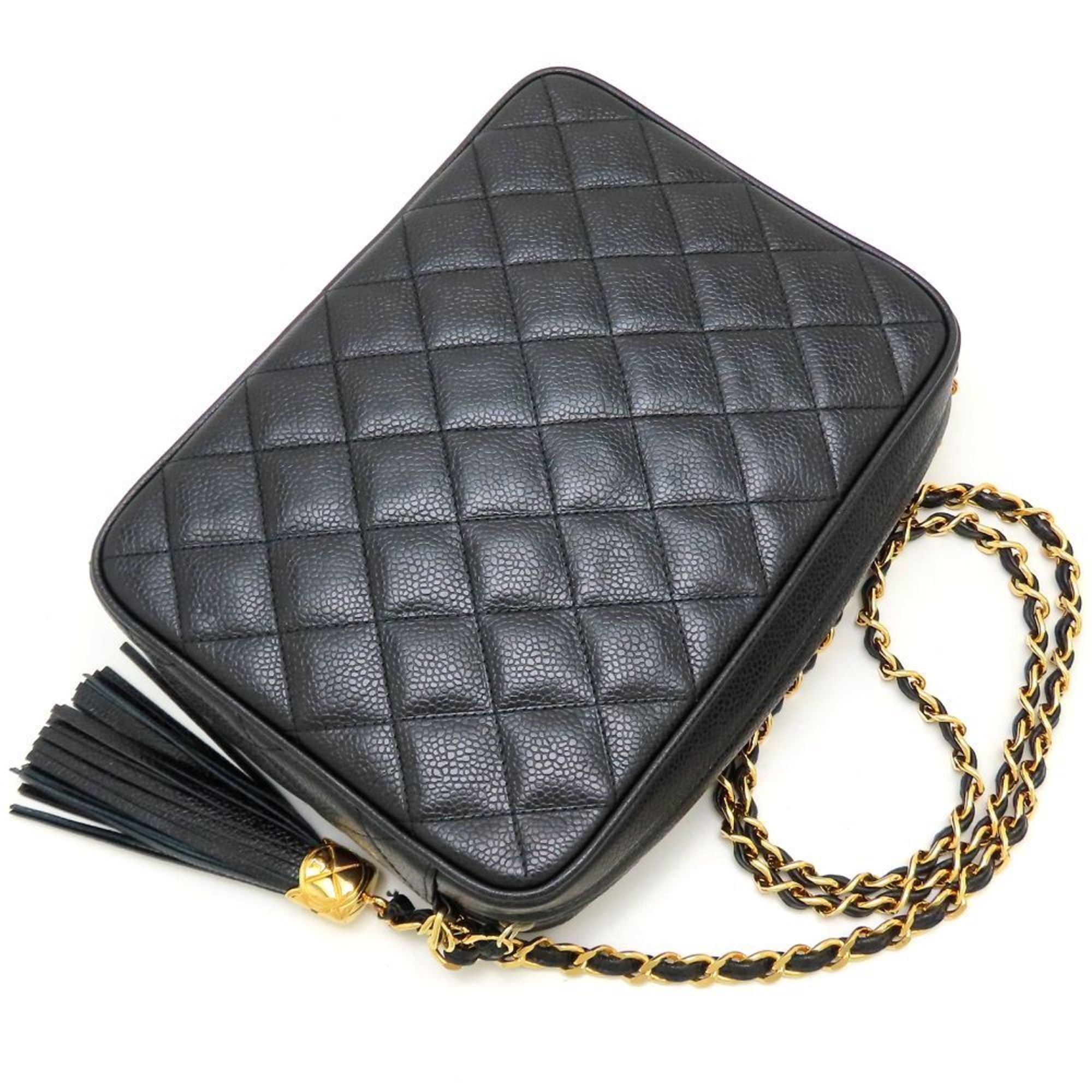 Chanel Black Grained Calfskin Shoulder Bag (Pre-Owned)