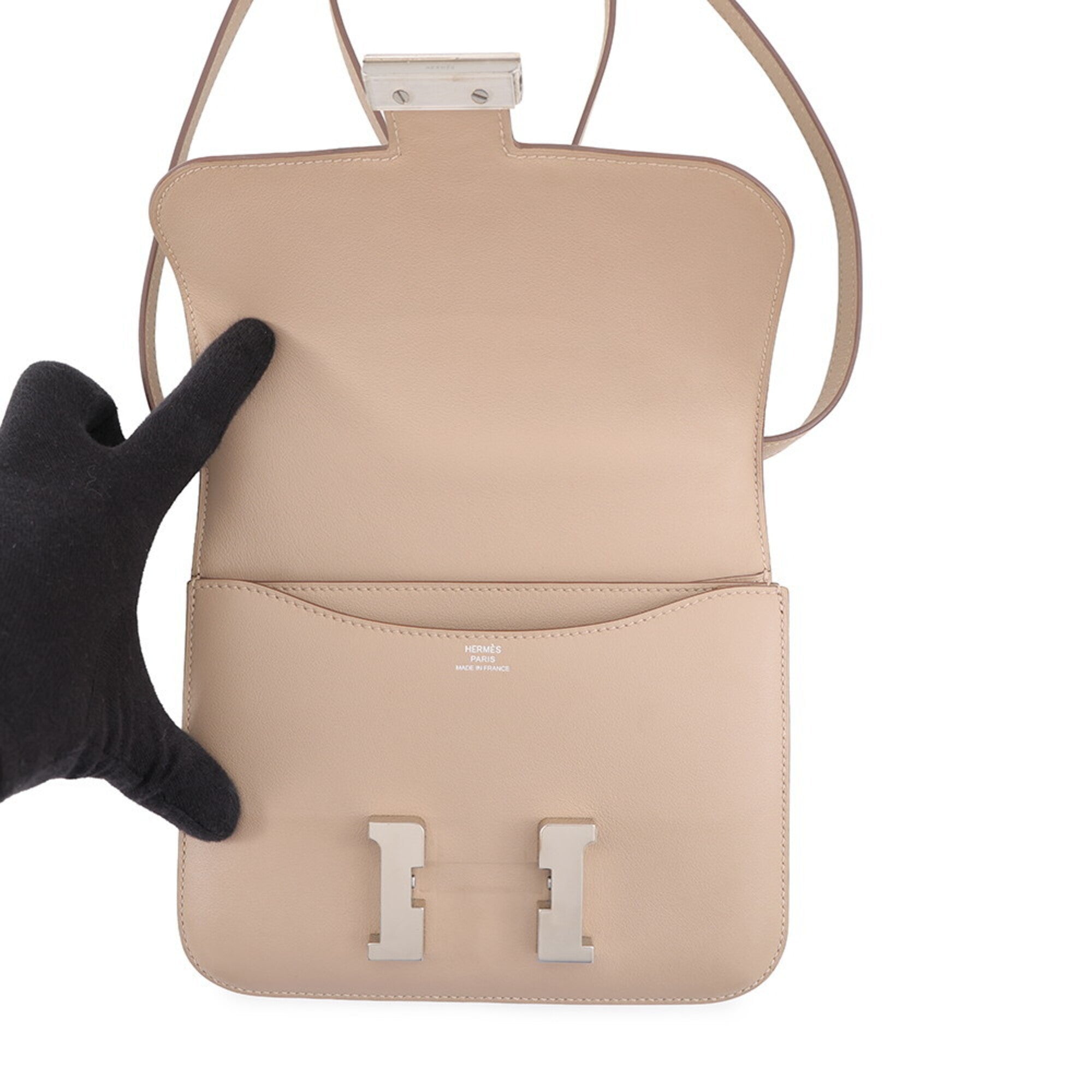 Hermes Argile Swift Leather Shoulder Bag (Pre-Owned)