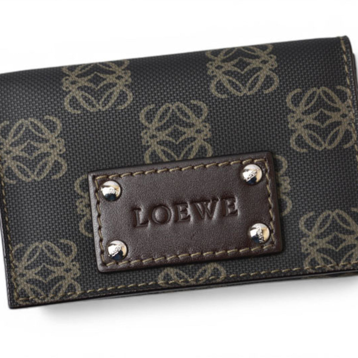 Loewe Brown Coated Canvas Coin Purse/Coin Case (Pre-Owned)