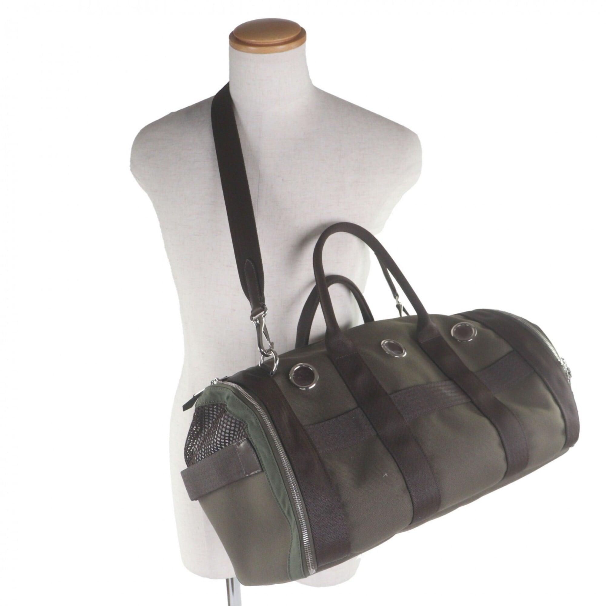 Hermes Khaki Brown Leather Boston Bag (Pre-Owned)