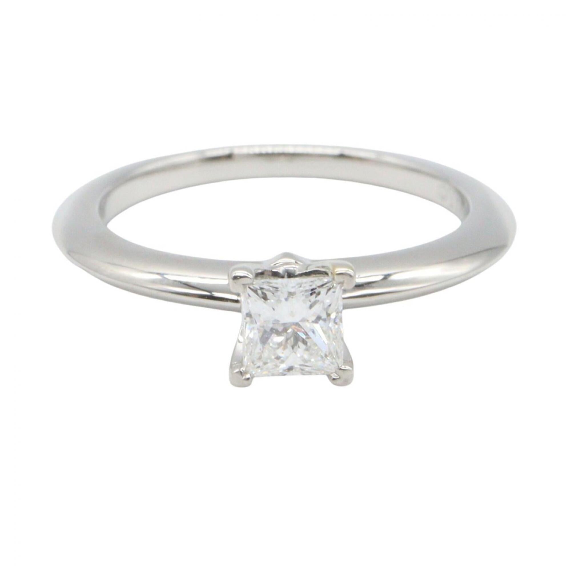 Tiffany Silver Clear Platinum 950 Band Ring (Pre-Owned)