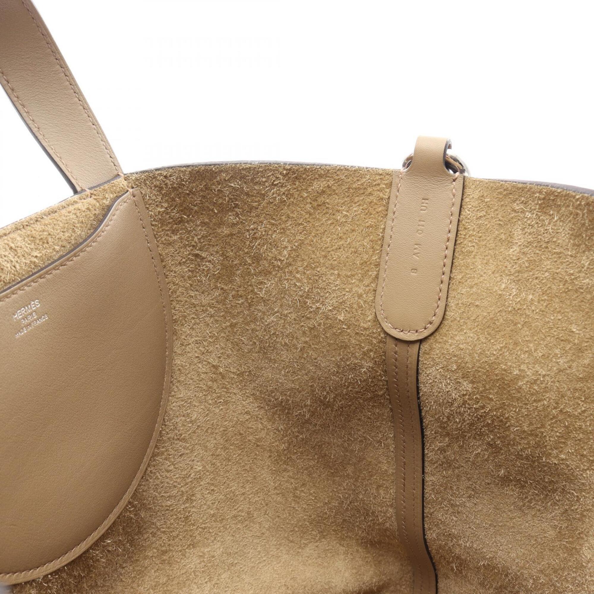 Hermes Beige Taurillon Clemence Leather Handbag (Pre-Owned)