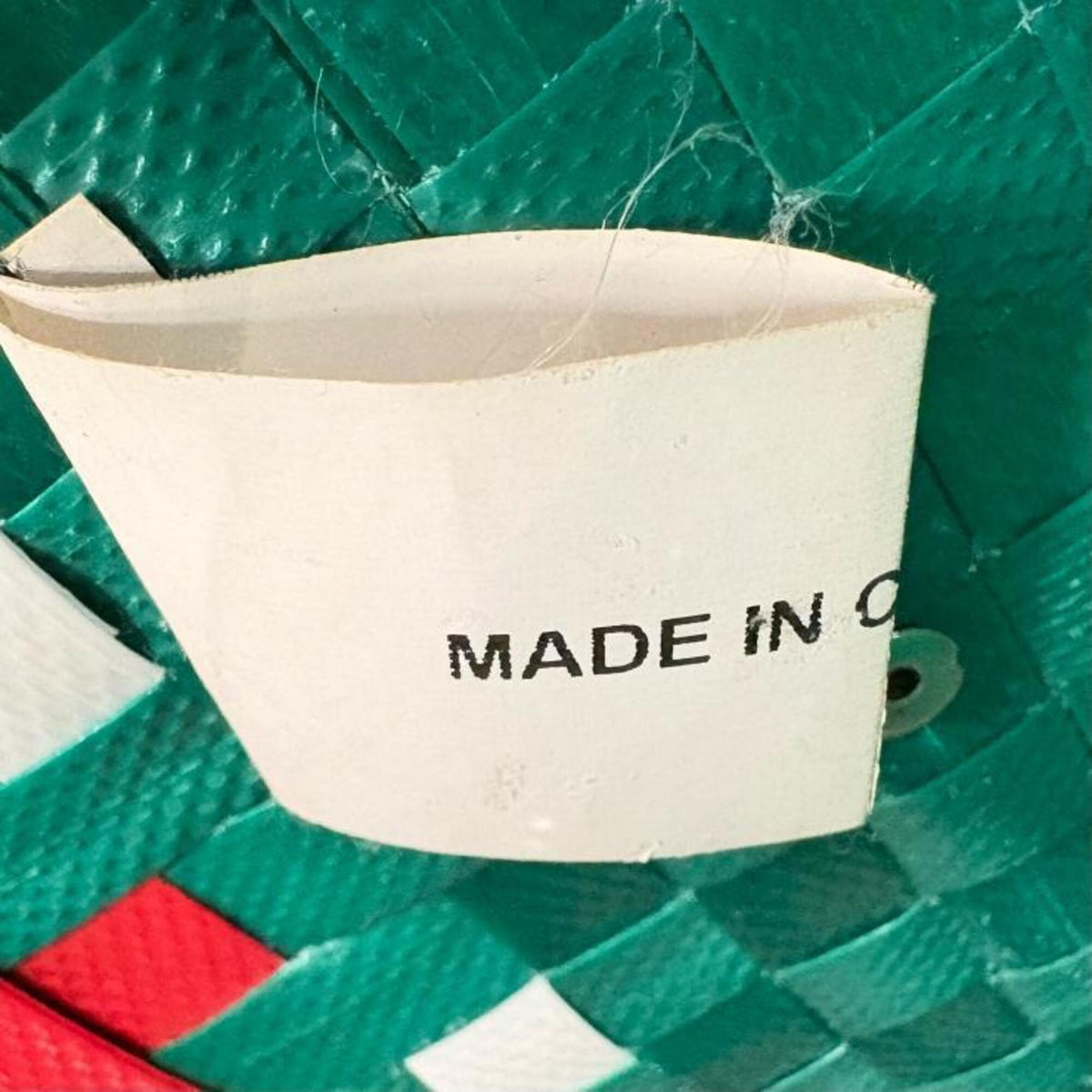 Marni Green Red Color Vinyl Leather Basket Handbag (Pre-Owned)