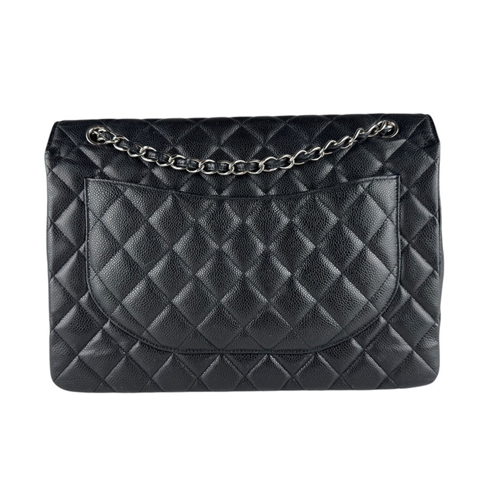 Chanel Black Grained Calfskin Shoulder Bag (Pre-Owned)
