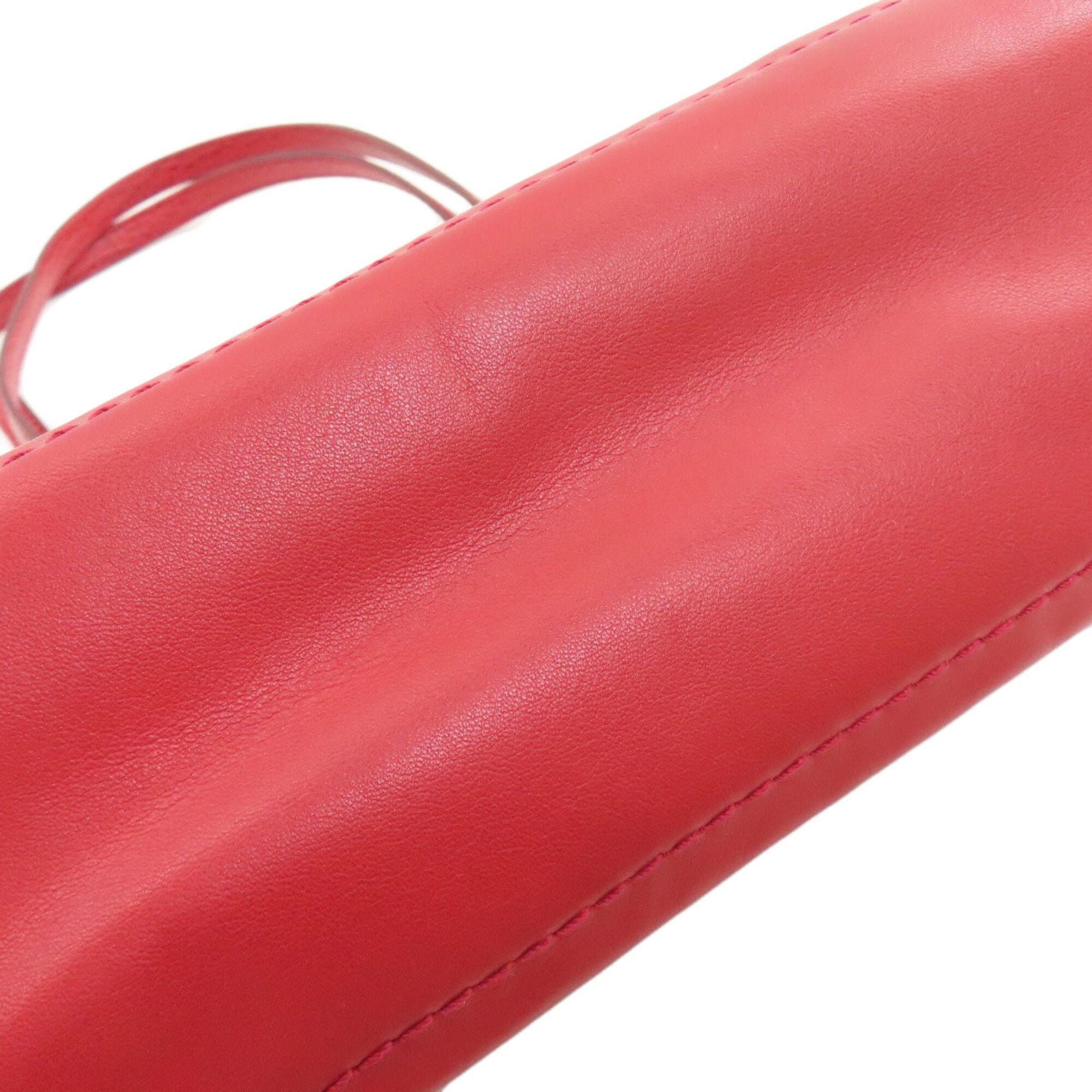 Bally Red Color Leather Tote Bag (Pre-Owned)