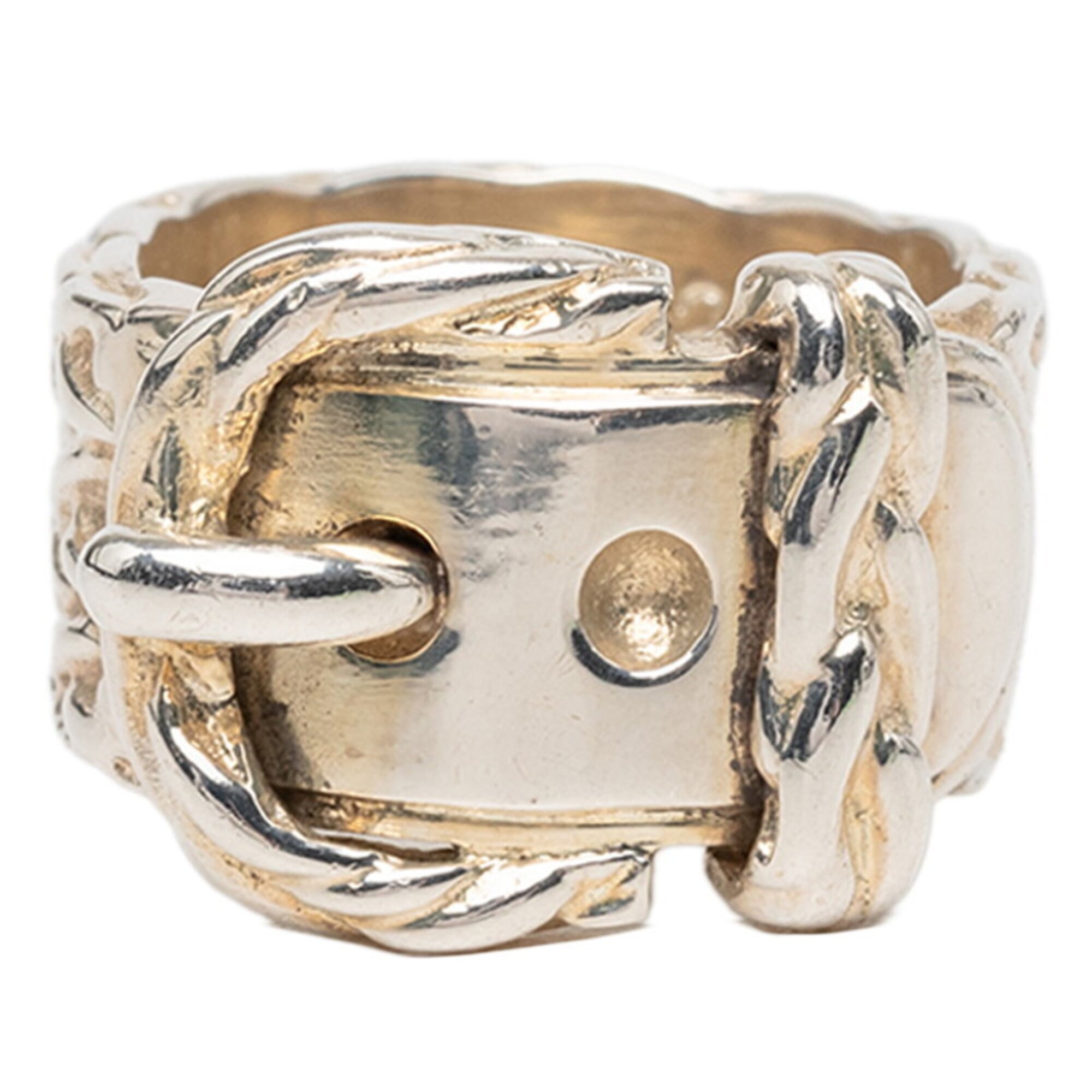 Hermes Silver 925 Band Ring (Pre-Owned)