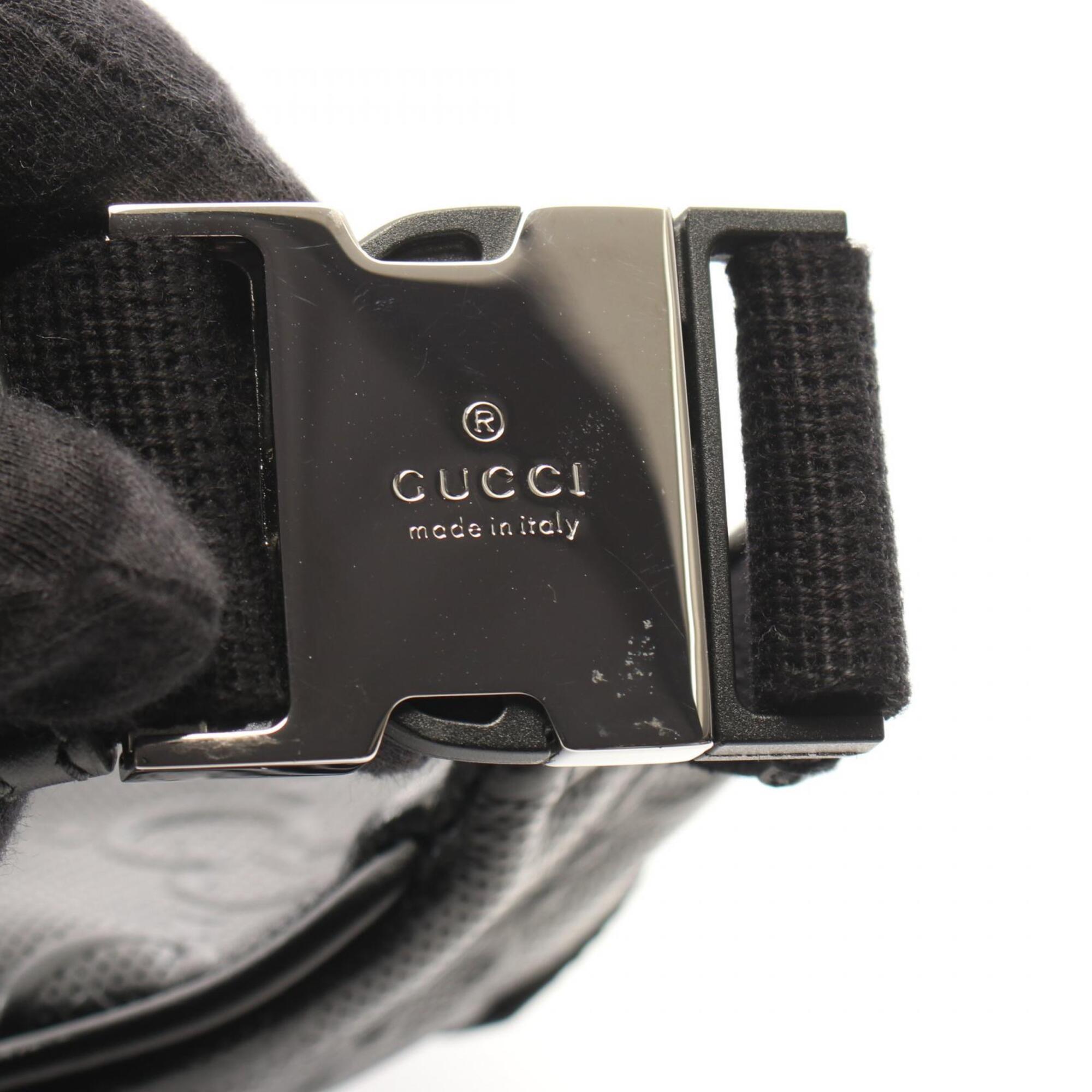Gucci Black Leather Fanny Pack Handbag (Pre-Owned)