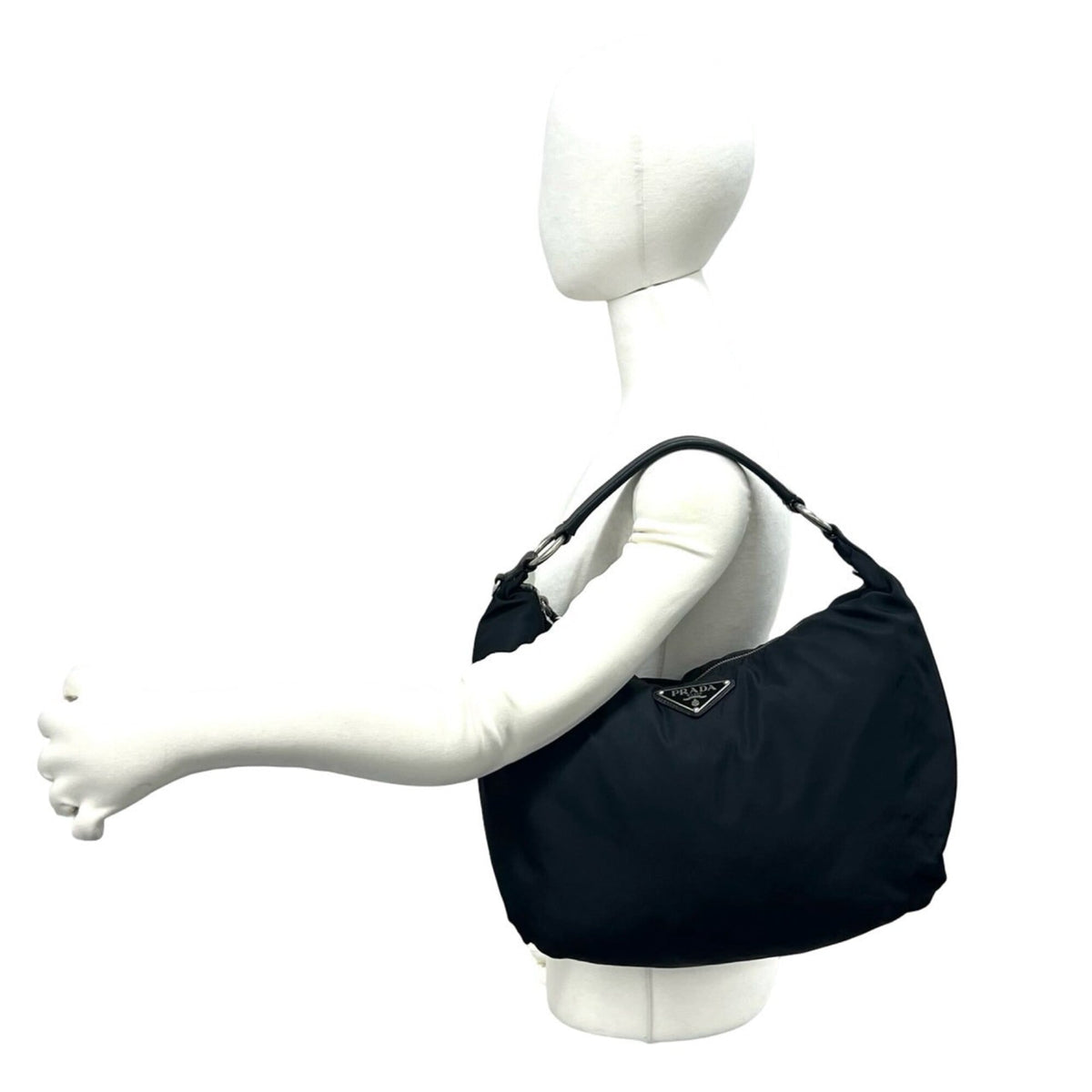 Prada Black Nylon Leather Shoulder Bag (Pre-Owned)
