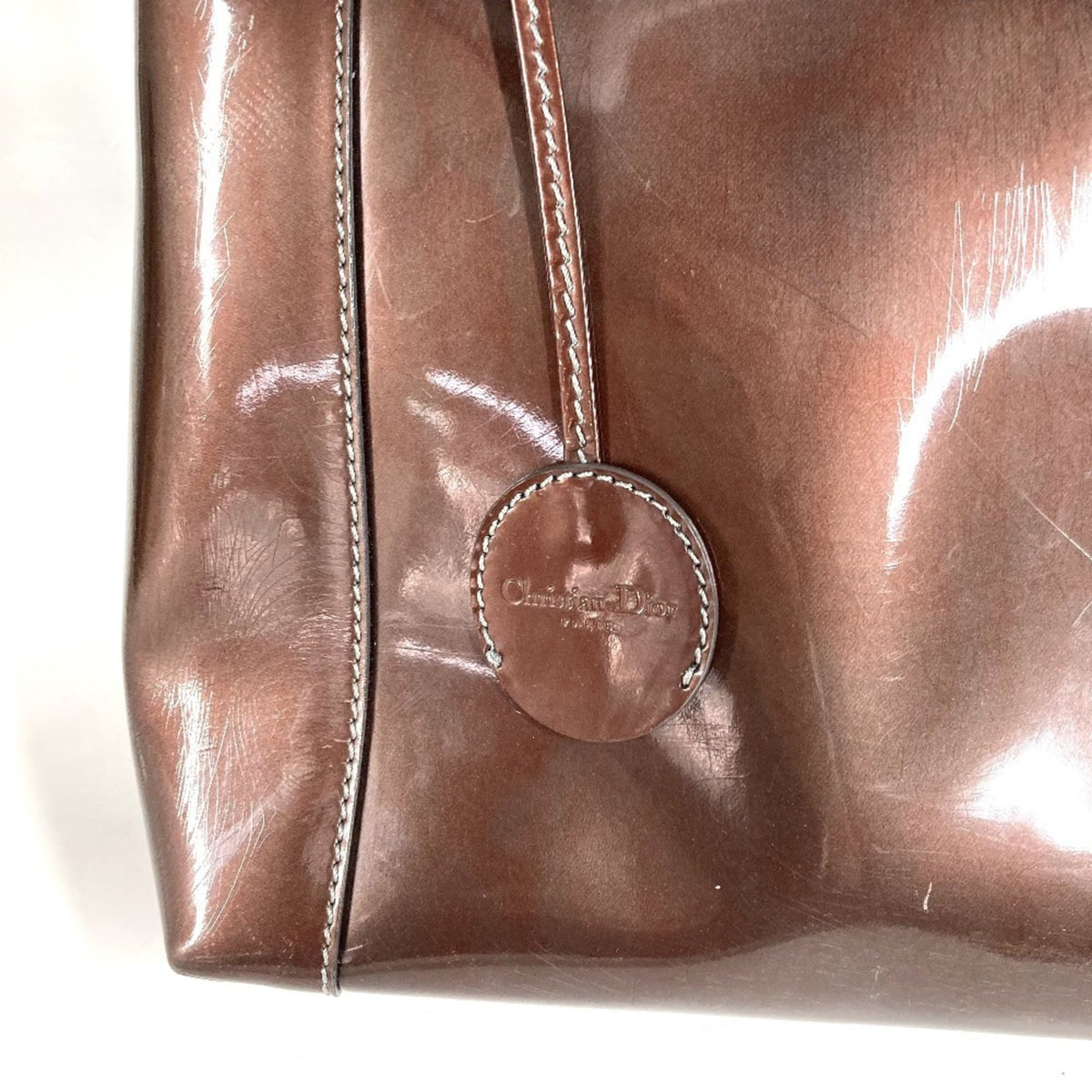Christian Dior Brown Patent Leather Handbag (Pre-Owned)