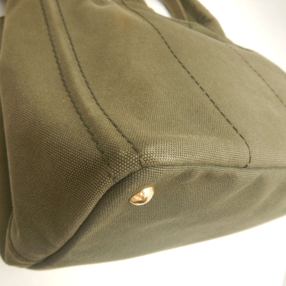 Prada Canapa Gold Canvas Tote Bag (Pre-Owned)