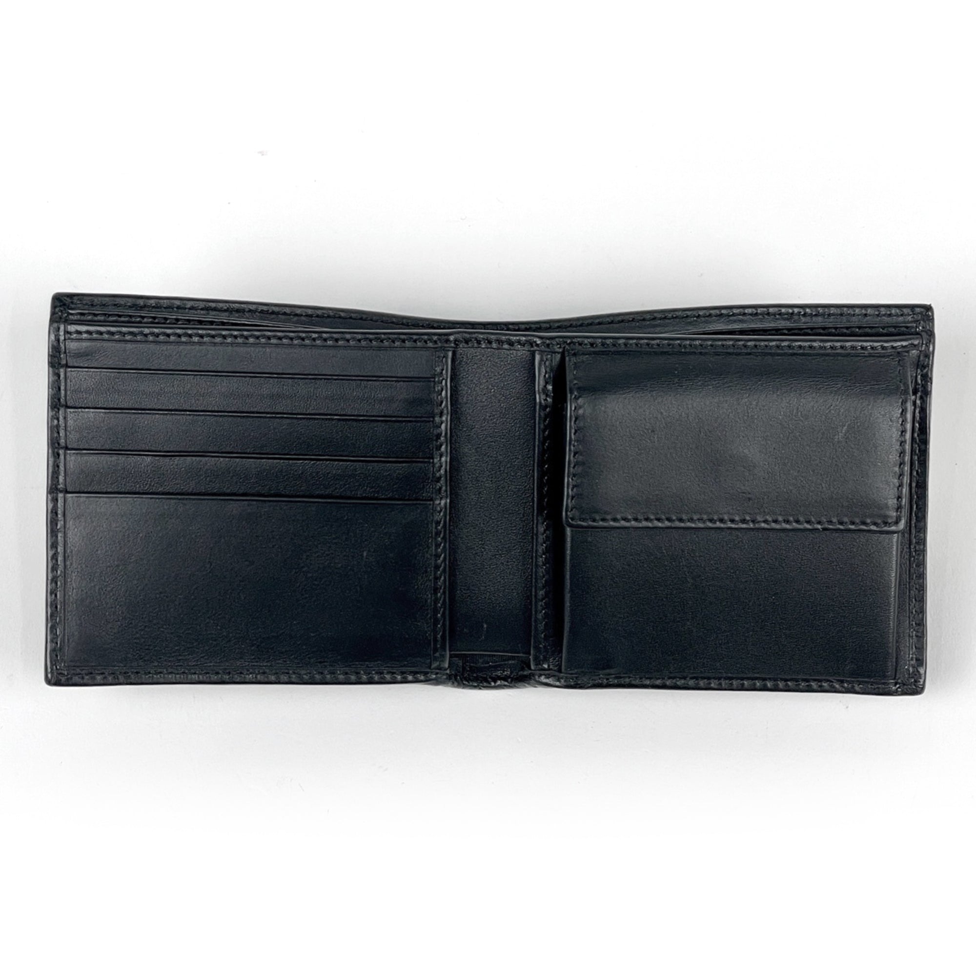 Gucci Gg Supreme Black Coated Canvas Leather Wallet (Bi-Fold) (Pre-Owned)