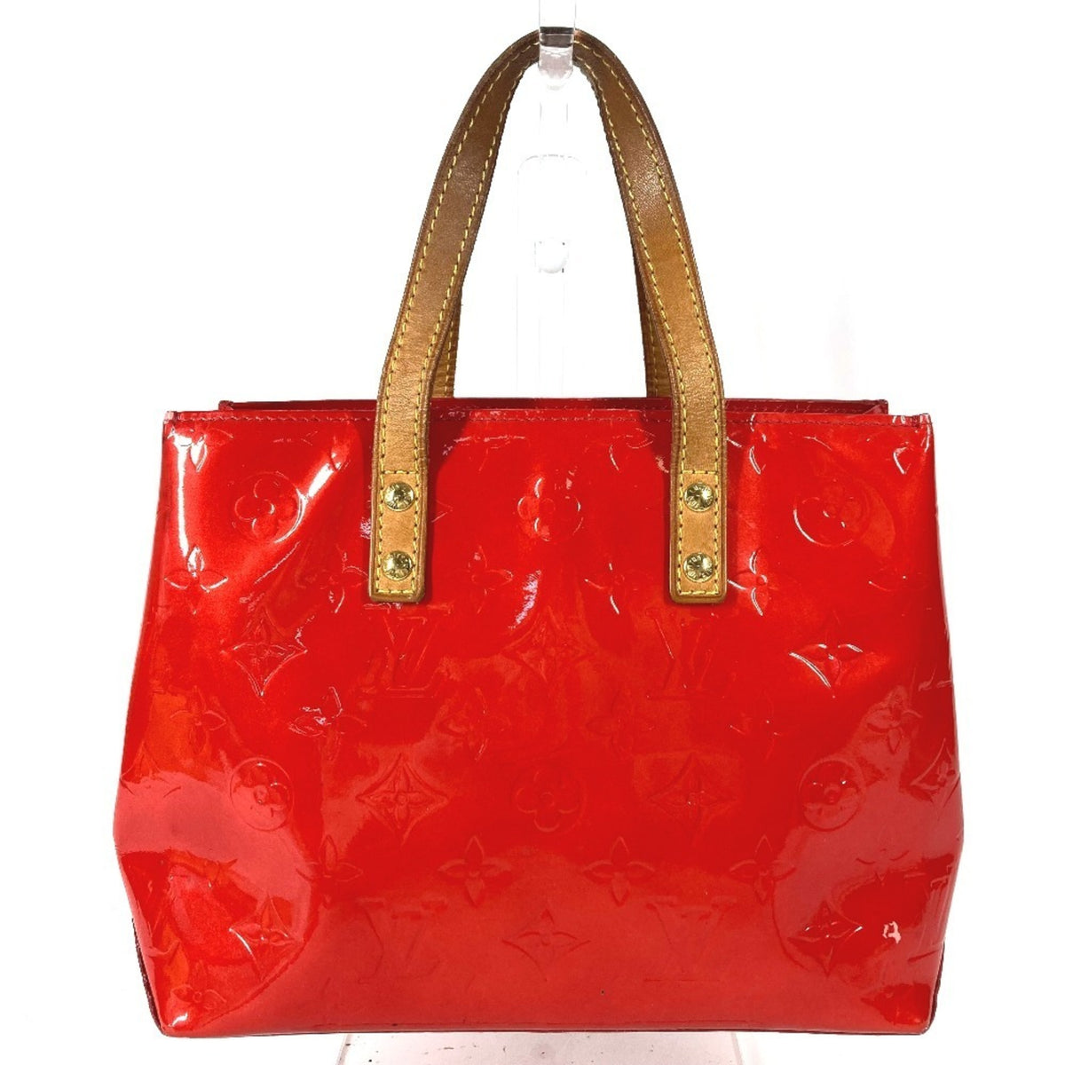 Louis Vuitton Red Color Monogram Vernis Handbag Tote Bag (Pre-Owned)