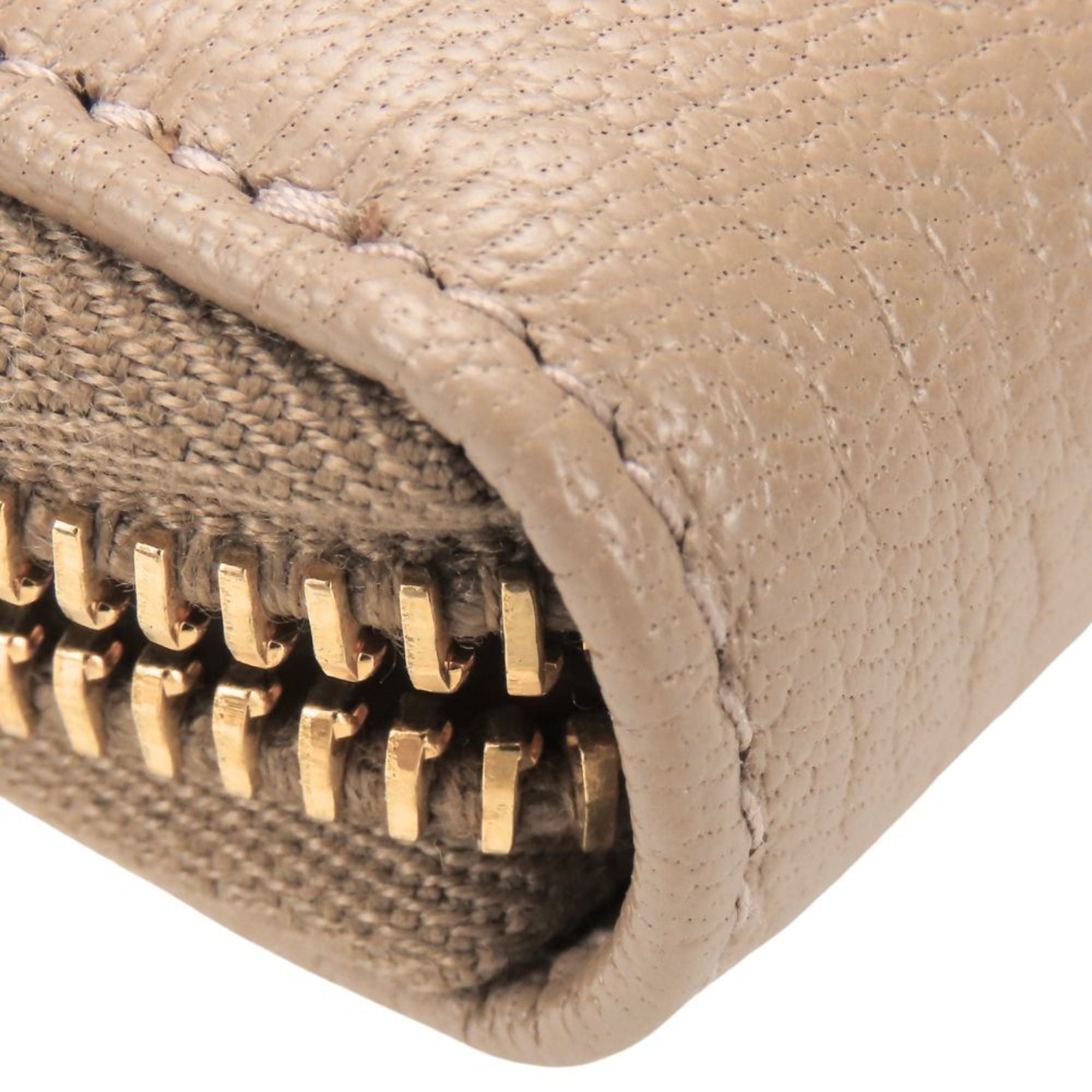 Miu Miu Pink Beige Leather Long Wallet (Bi-Fold) (Pre-Owned)