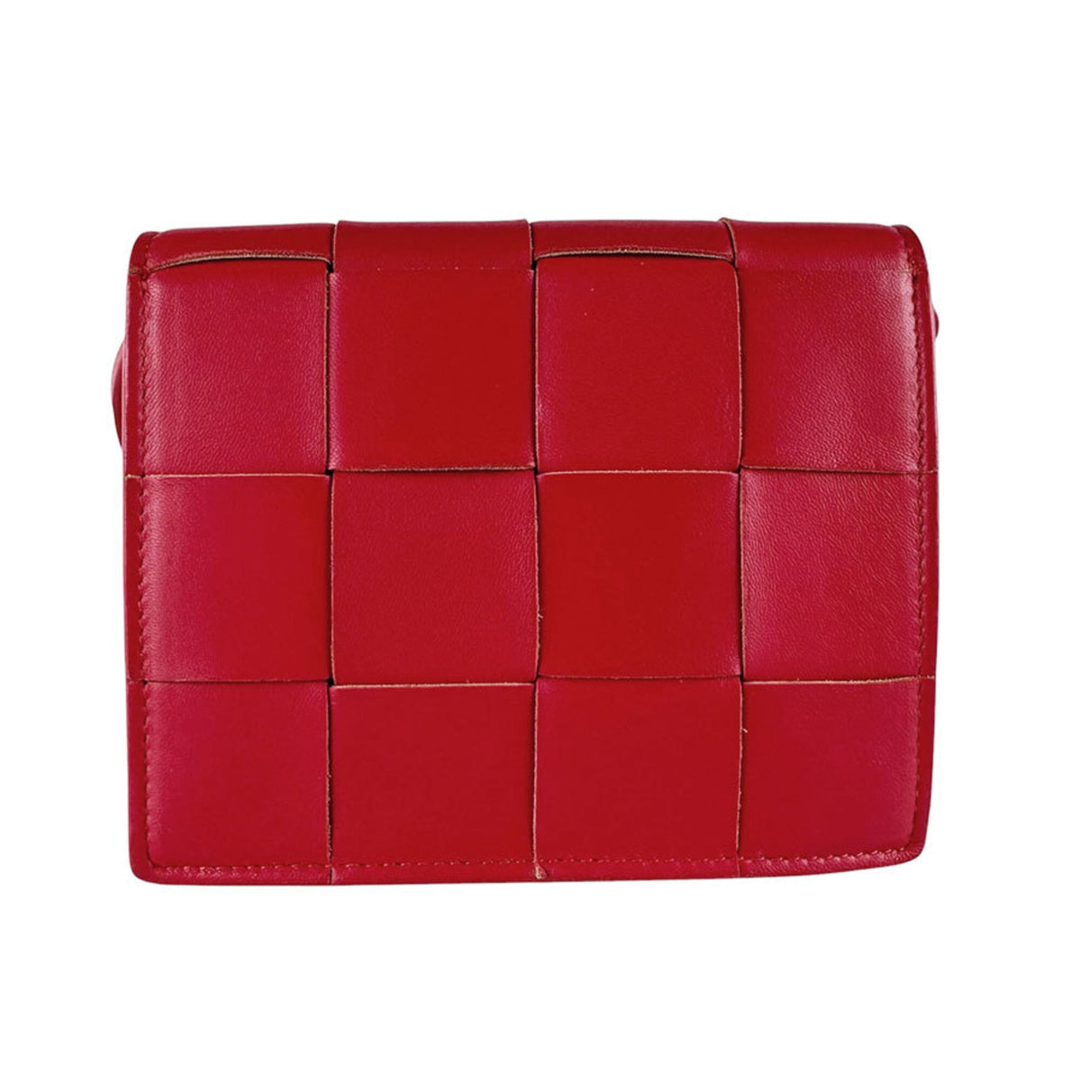 Bottega Veneta Red Color Leather Shoulder Bag (Pre-Owned)