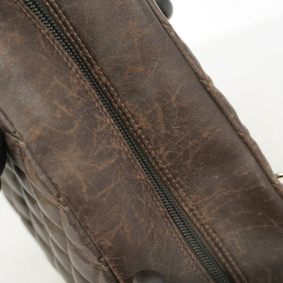 Chanel Dark Brown Leather Shoulder Bag (Pre-Owned)
