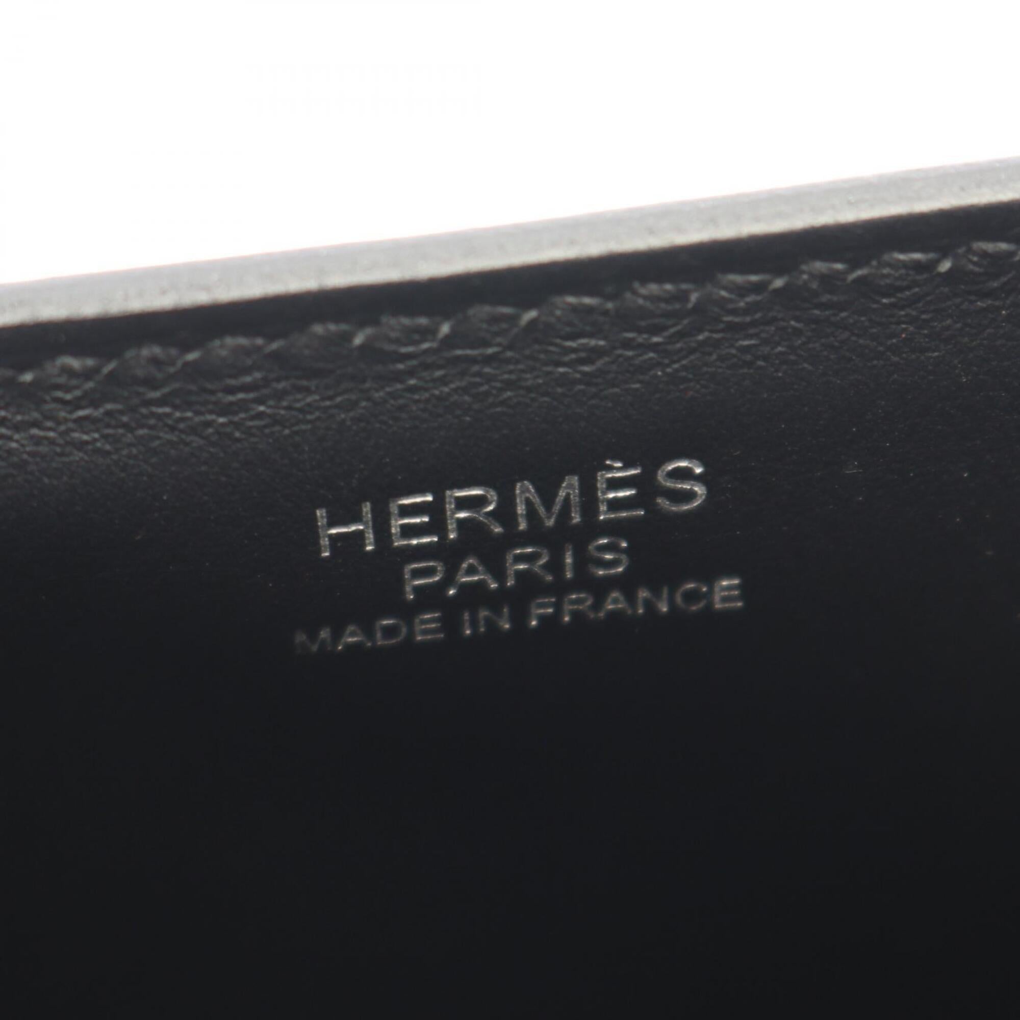 Hermes Black Leather Evergrain Leather Handbag Shoulder Bag (Pre-Owned)
