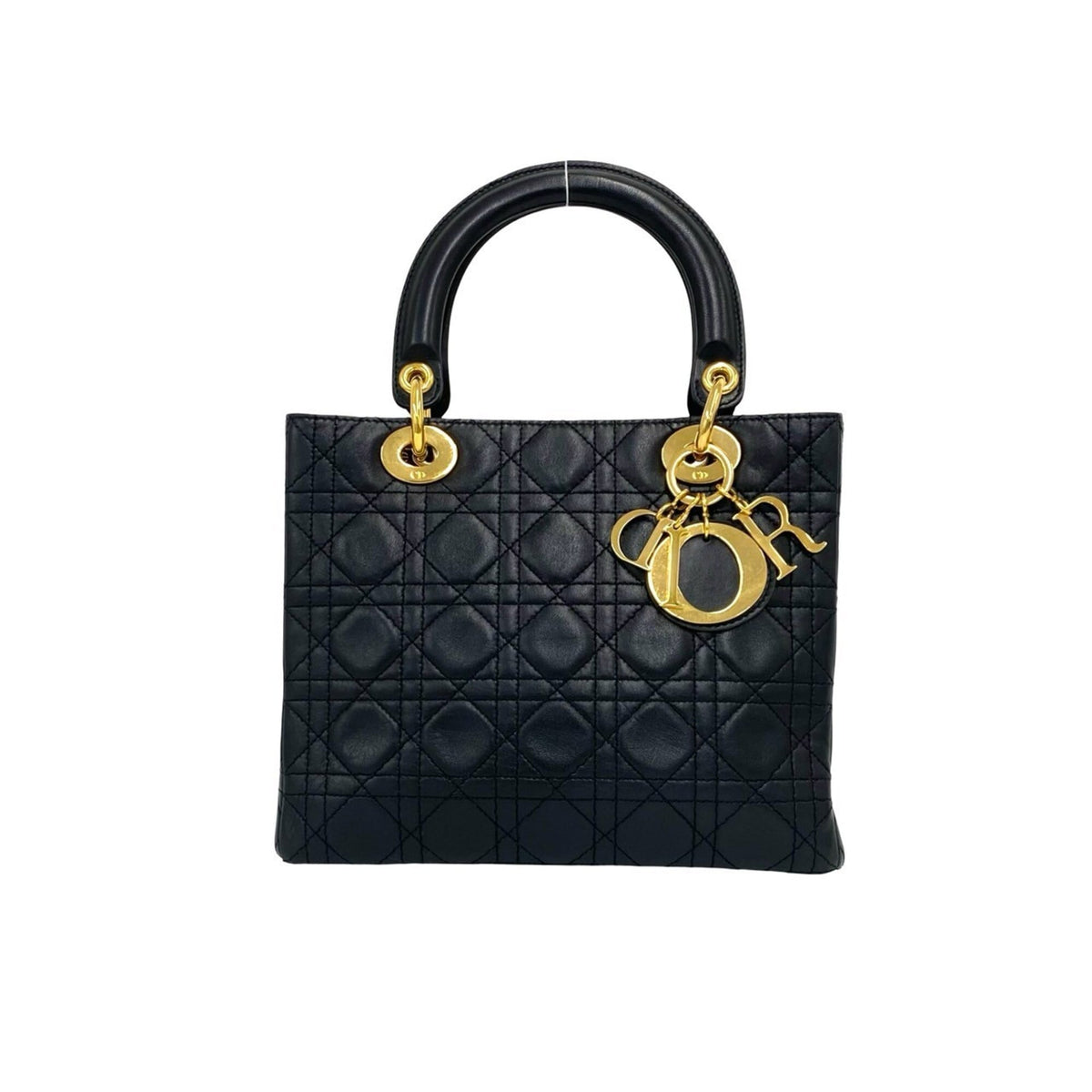 Christian Dior Black Leather Handbag Shoulder Bag (Pre-Owned)