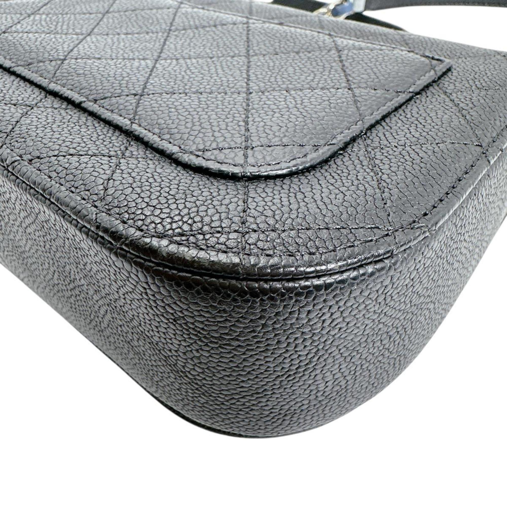 Chanel Black Grained Calfskin Shoulder Bag (Pre-Owned)