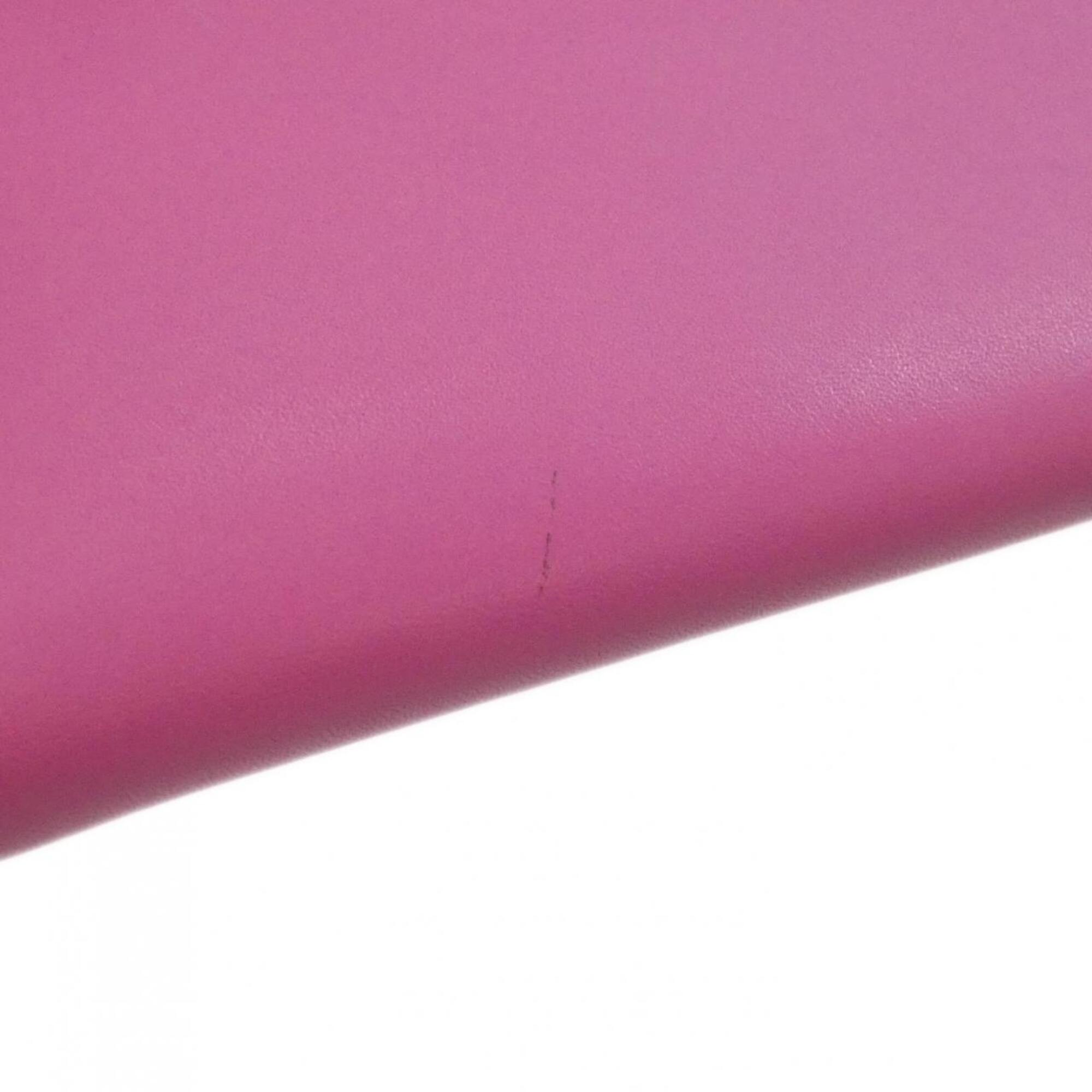 Gucci Pink Red Color Leather Long Wallet (Bi-Fold) (Pre-Owned)