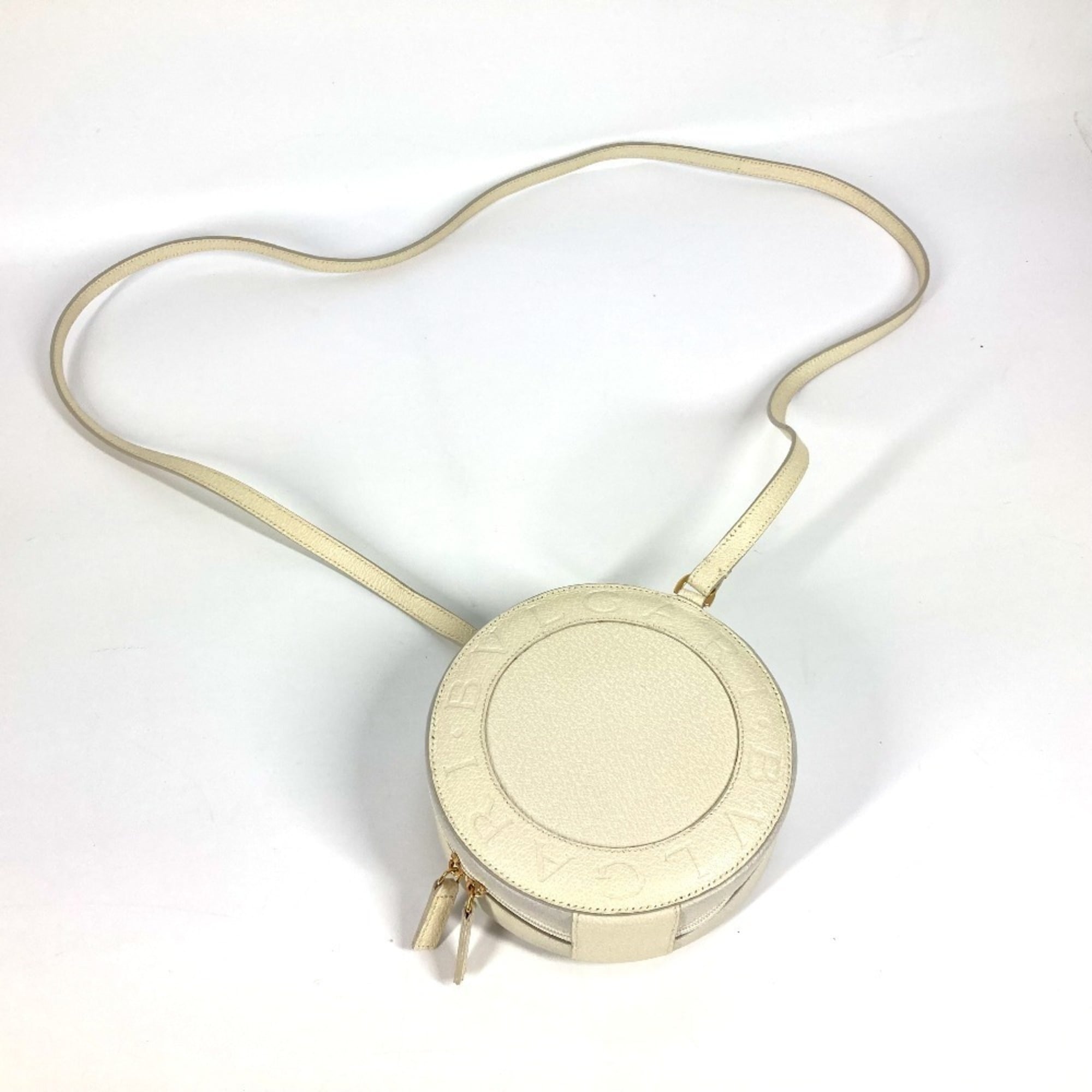 Bvlgari Beige Leather Pochette Shoulder Bag (Pre-Owned)