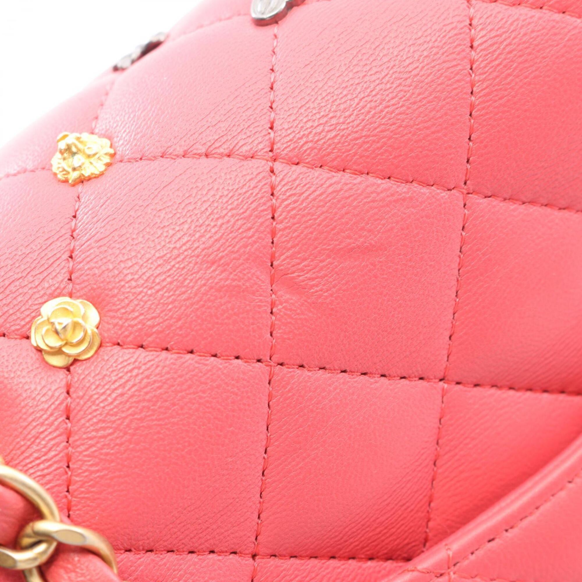 Chanel Pink Leather Handbag Shoulder Bag (Pre-Owned)