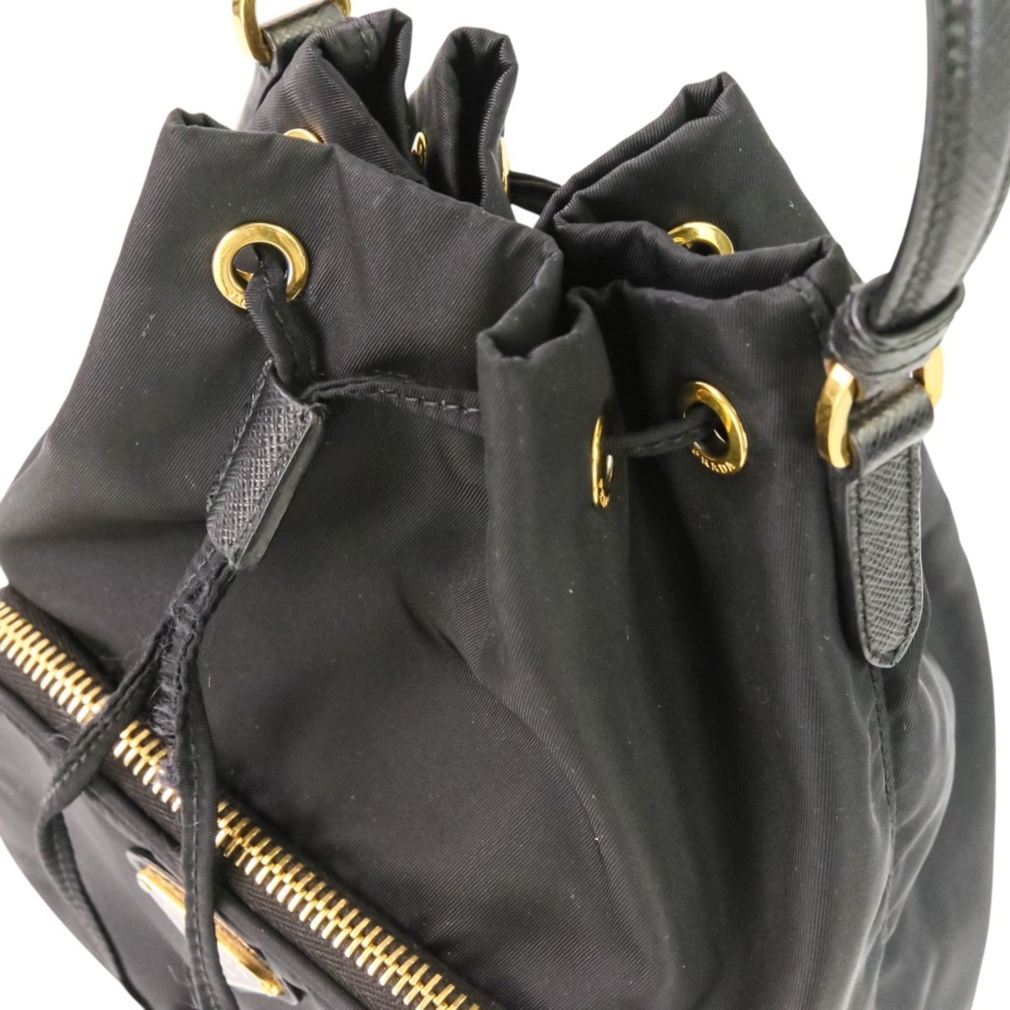 Prada Black Nylon Handbag Shoulder Bag (Pre-Owned)